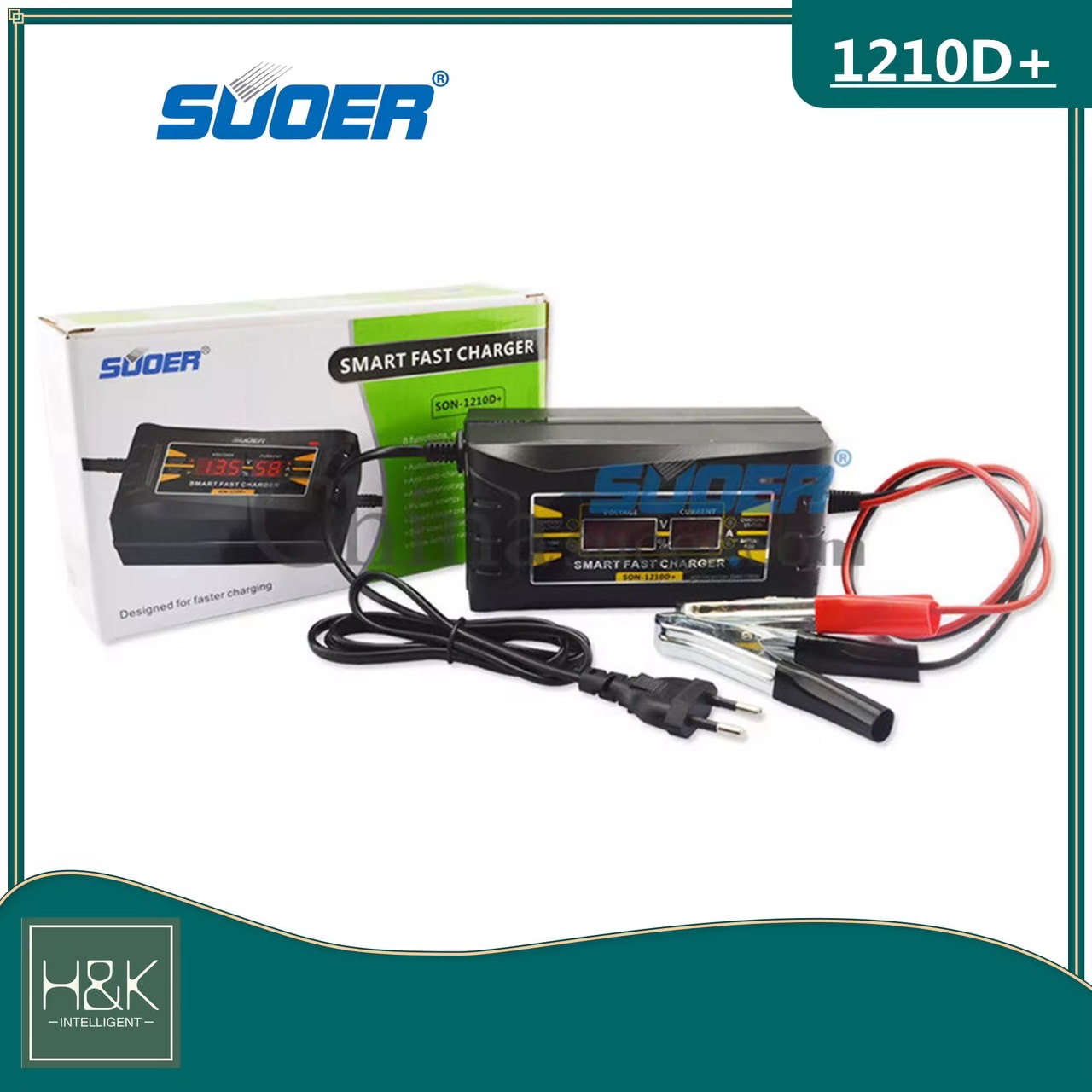 เครื่องชาร์จแบตเตอรี่ SUOER Smart Fast Charger 12V 10A รุ่น SON-1210D+