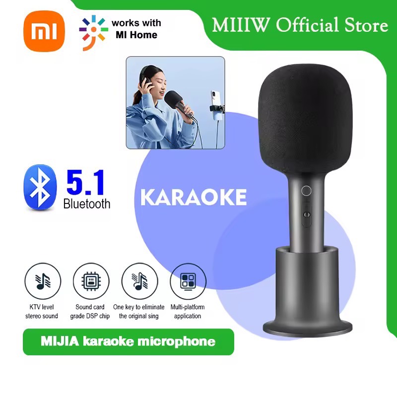 Xiaomi Mijia Karaoke Microphone ไมโครโฟนคาราโอเกะ ไมค์โครโฟนบลูทูธ ไมค์ลอยไร้สาย ไมโครโฟนอัจฉริยะ ร้องเล่นคาราโอเกะที่บ้าน