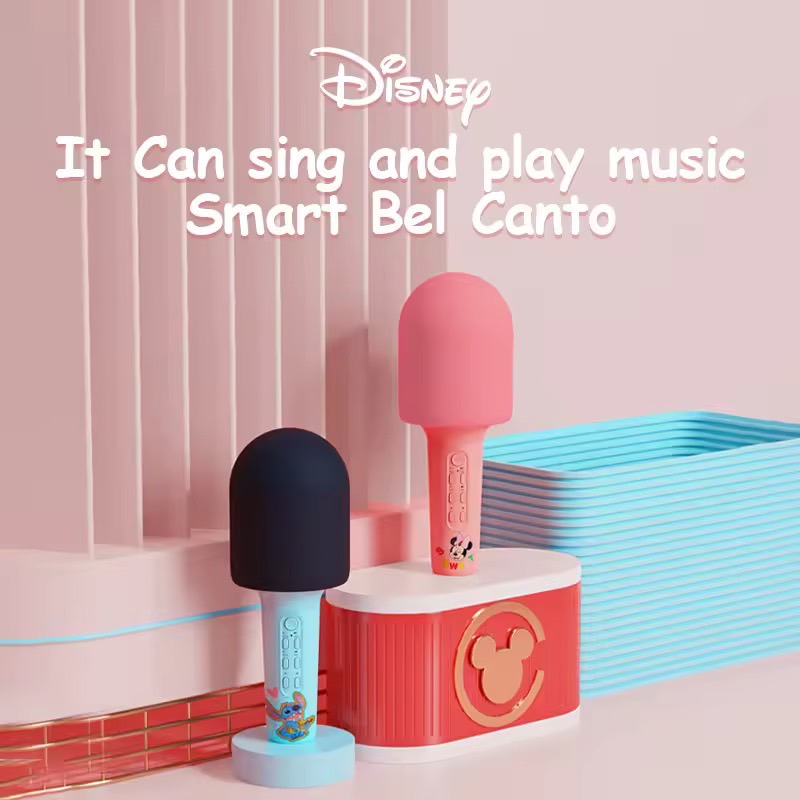 Disney QS-M1 ไมโครโฟนบลูทูธ Microคาราโอเกะ  Bluetooth แบบพกพา M1 Professional ลำโพงไมโครโฟนไร้สายมือถือ