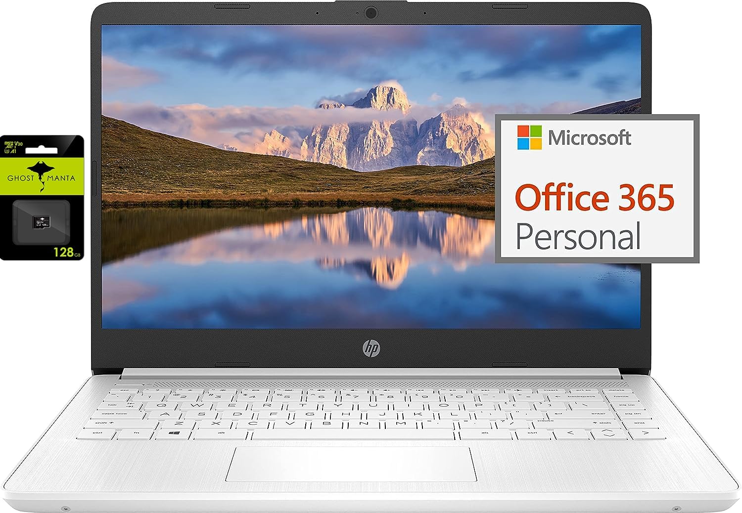 HP Newest 14" Ultral Light Laptop for Students and Business, Intel Quad-Core N4120, 8GB RAM, 192GB Storage(64GB eMMC+128GB Micro SD), 1 Year Office 365, Webcam, HDMI, WiFi, USB-A&C, Win 11 S 