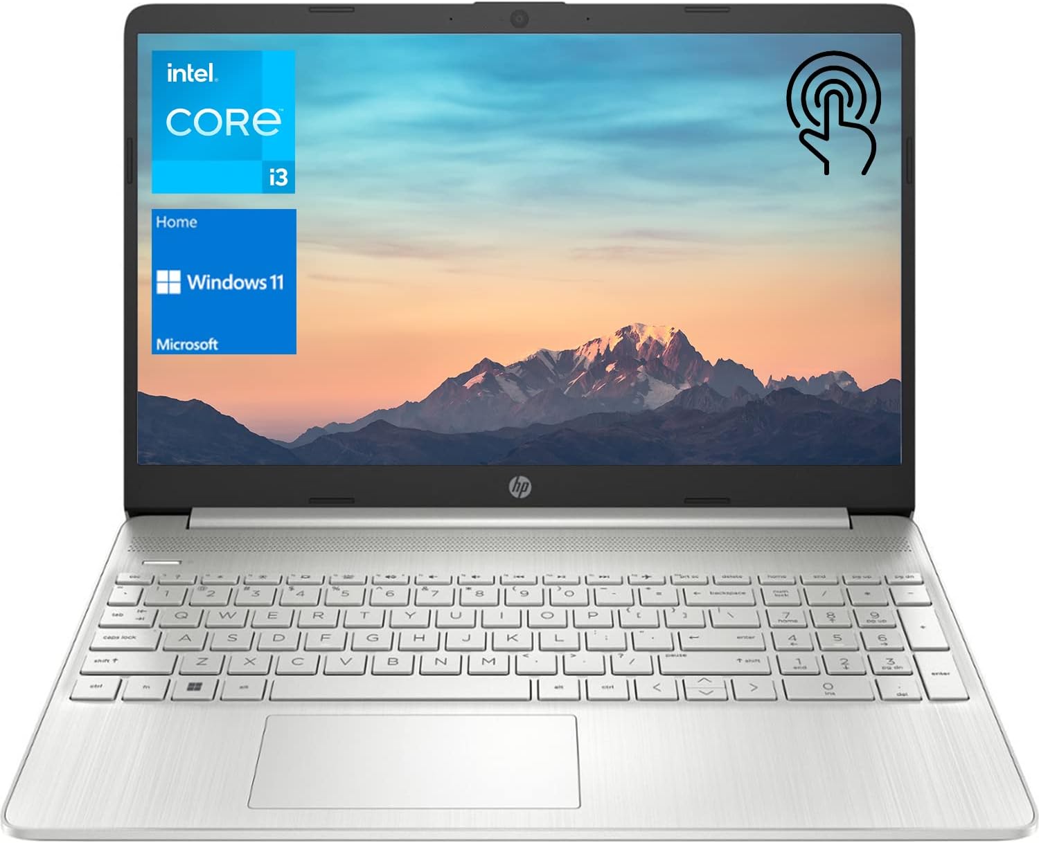 HP Notebook Laptop, 15.6" HD Touchscreen, Intel Core i3-1115G4 Processor, 32GB RAM, 1TB PCIe SSD, Webcam, Type-C, HDMI, SD Card Reader, Wi-Fi, Windows 11 Home, Silver 