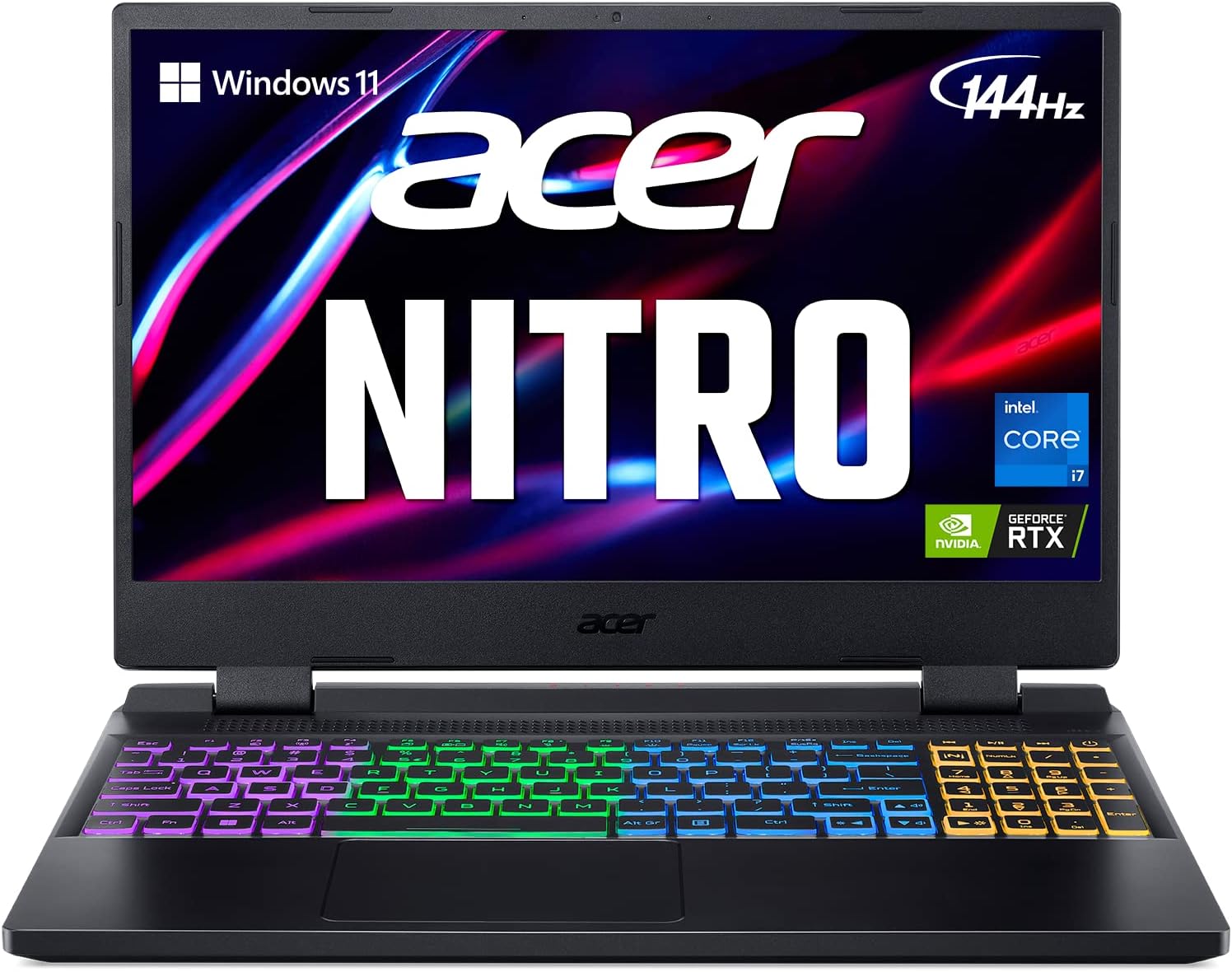 Acer Nitro 5 AN515-58-725A Gaming Laptop | Intel Core i7-12700H | NVIDIA GeForce RTX 3060 GPU | 15.6" FHD 144Hz 3ms IPS Display | 16GB DDR4 | 512GB Gen 4 SSD | Killer Wi-Fi 6 | RGB Keyboard