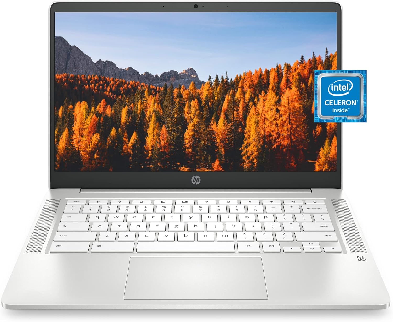 HP Chromebook 14 Laptop, Intel Celeron N4020, 4 GB RAM, 32 GB eMMC, 14” HD Micro-Edge Display, Chrome OS, Thin & Portable, 4K Graphics, Snow White Keyboard (14a-na0023nr, 2021, Ceramic White) 