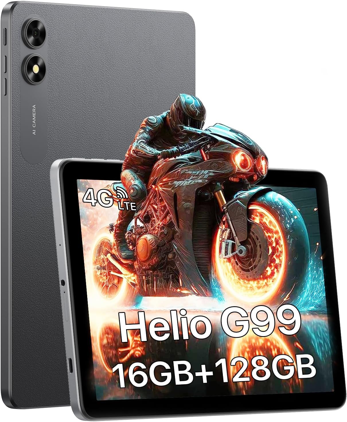 UMIDIGI 10 inch Android 13 Gaming Tablet with Helio G99 Octa Core Processor 16GB (8+8Extend) RAM & 128GB (up to 1TB) ROM, 4G LTE Tablet with Dual SIM Card Slots GPS Bluetooth Cellular and WiFi 