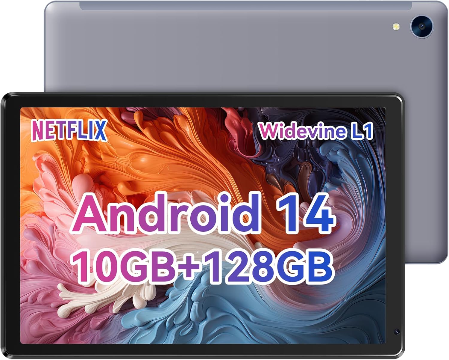 Android Tablet, 10.1 inch Tablets with 1280 * 800 IPS HD Touchscreen, Octa-Core Processor, 10GB RAM 128GB ROM, 1TB TF Card Expandable, 5G/2.4G WiFi, BT 5.0,Dual Camera, 2024 US Version 