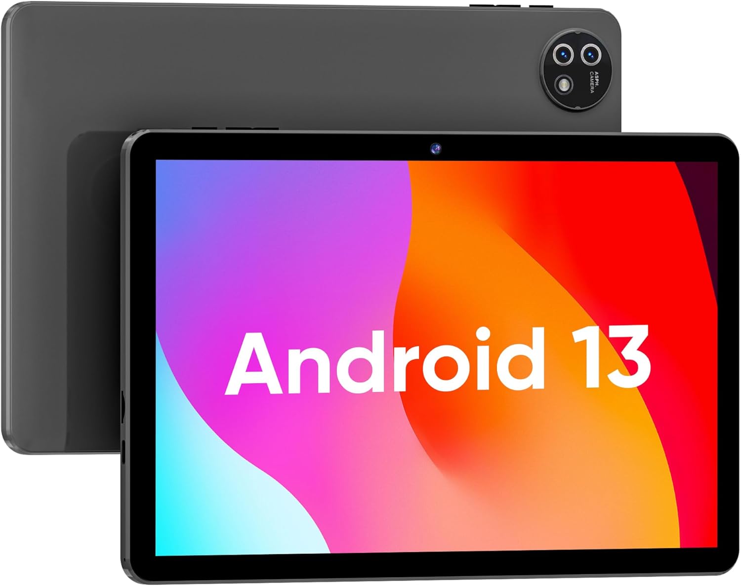 Tablet 10 inch, Android 13 Tablet, 6(2+4) GB RAM 32GB ROM 512GB Expanded Quad-core Processor Tablet, 6000mAh Battery for Long Battery Life, GPS, FM, GMS Certified, IPS HD Screen (Black).