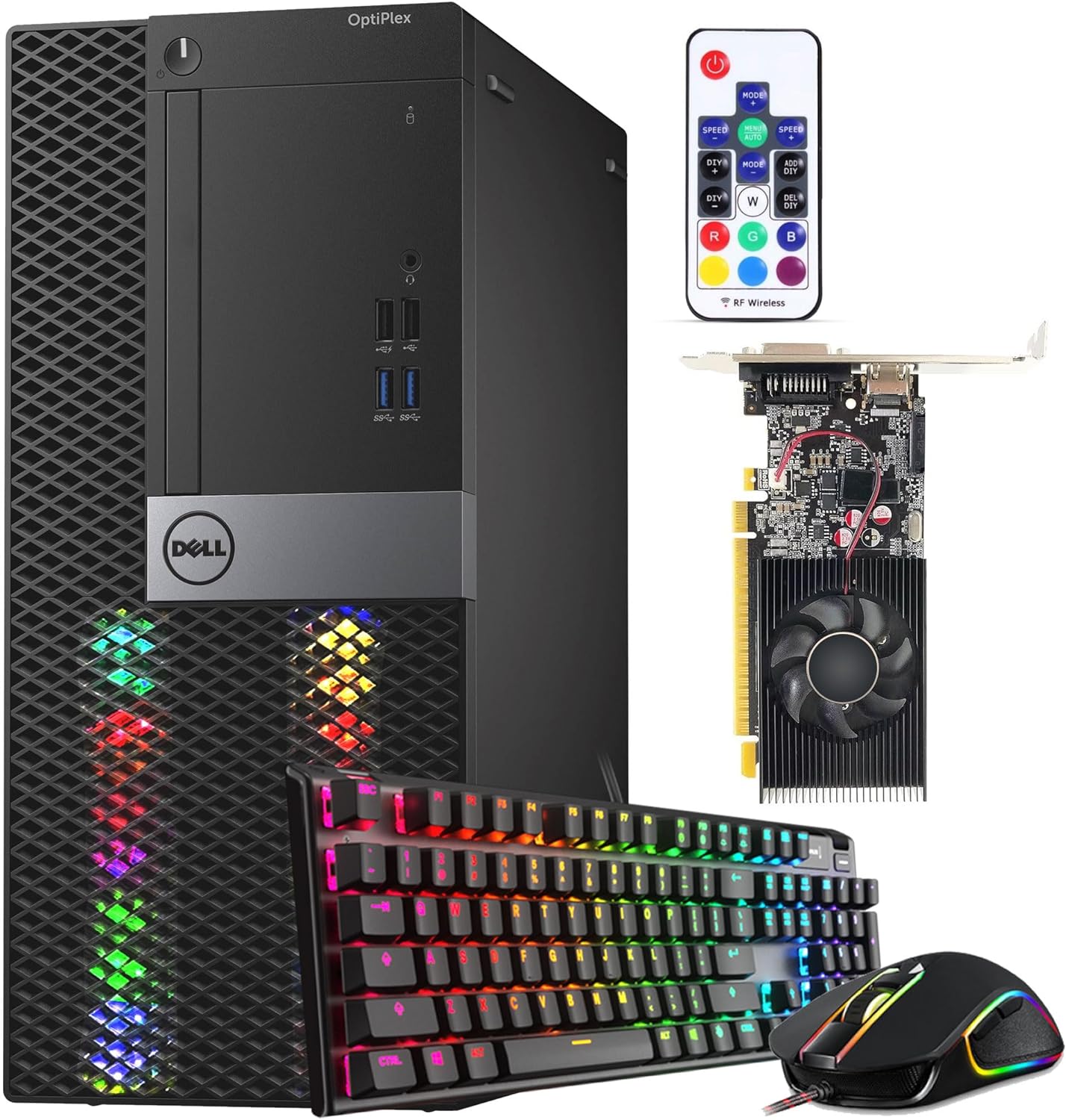 Dell RGB Gaming Tower Computer - Intel Core i7 6th Gen, NVIDIA GTX 1050 Ti 4GB GDDR5, 16GB DDR4 Ram, 512GB SSD, Prebuilt Gaming desktop PC with Built-in WiFi & RGB Set, Windows 10 Pro (Renewed)