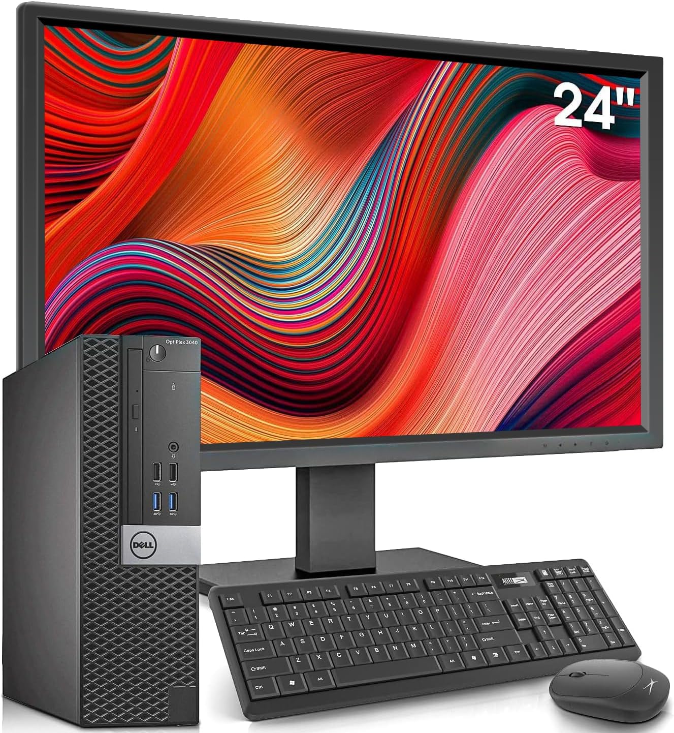 Dell OptiPlex Desktop Computer with 24 inch Monitor PC and Monitor Bundle, i7-6700 3.4GHz,16GB Ram New 512GB SSD,Intel AC7260 Built-in WiFi Bluetooth,HDMI,Refurbished Desktop,Windows 10 Pro (Renewed) 