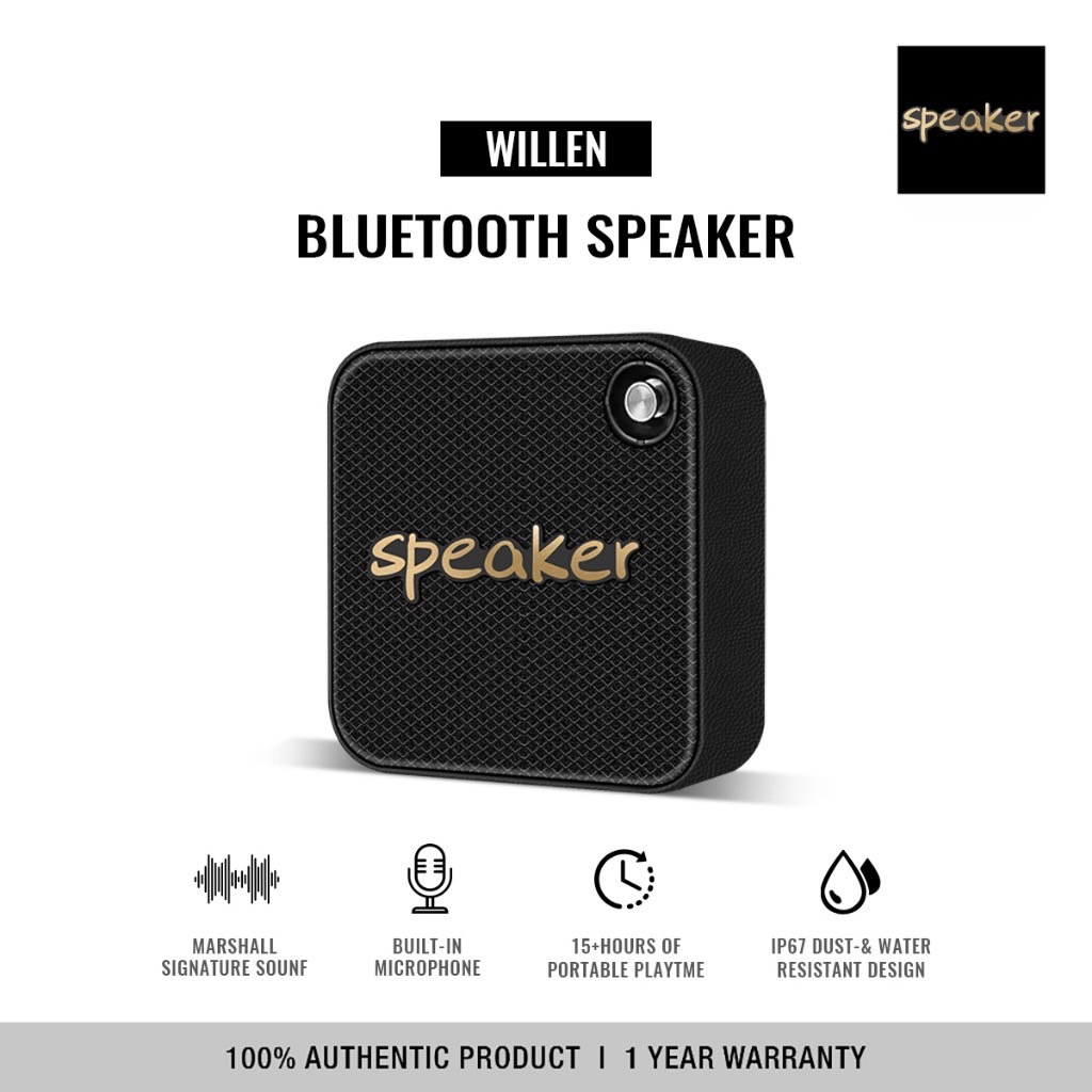 Portable Bluetooth speaker ลำโพงบลูทูธ ลำโพงพกพากันน้ำ รับประกัน 1 ปี