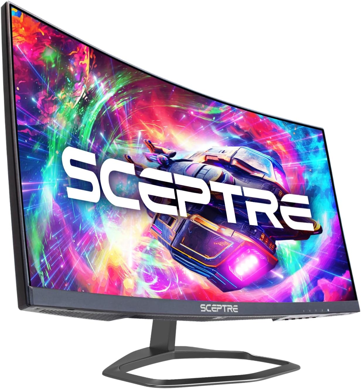 Sceptre Curved 24.5-inch Gaming Monitor up to 240Hz 1080p R1500 1ms DisplayPort x2 HDMI x2 Blue Light Shift Build-in Speakers, Machine Black 2023 (C255B-FWT240) 