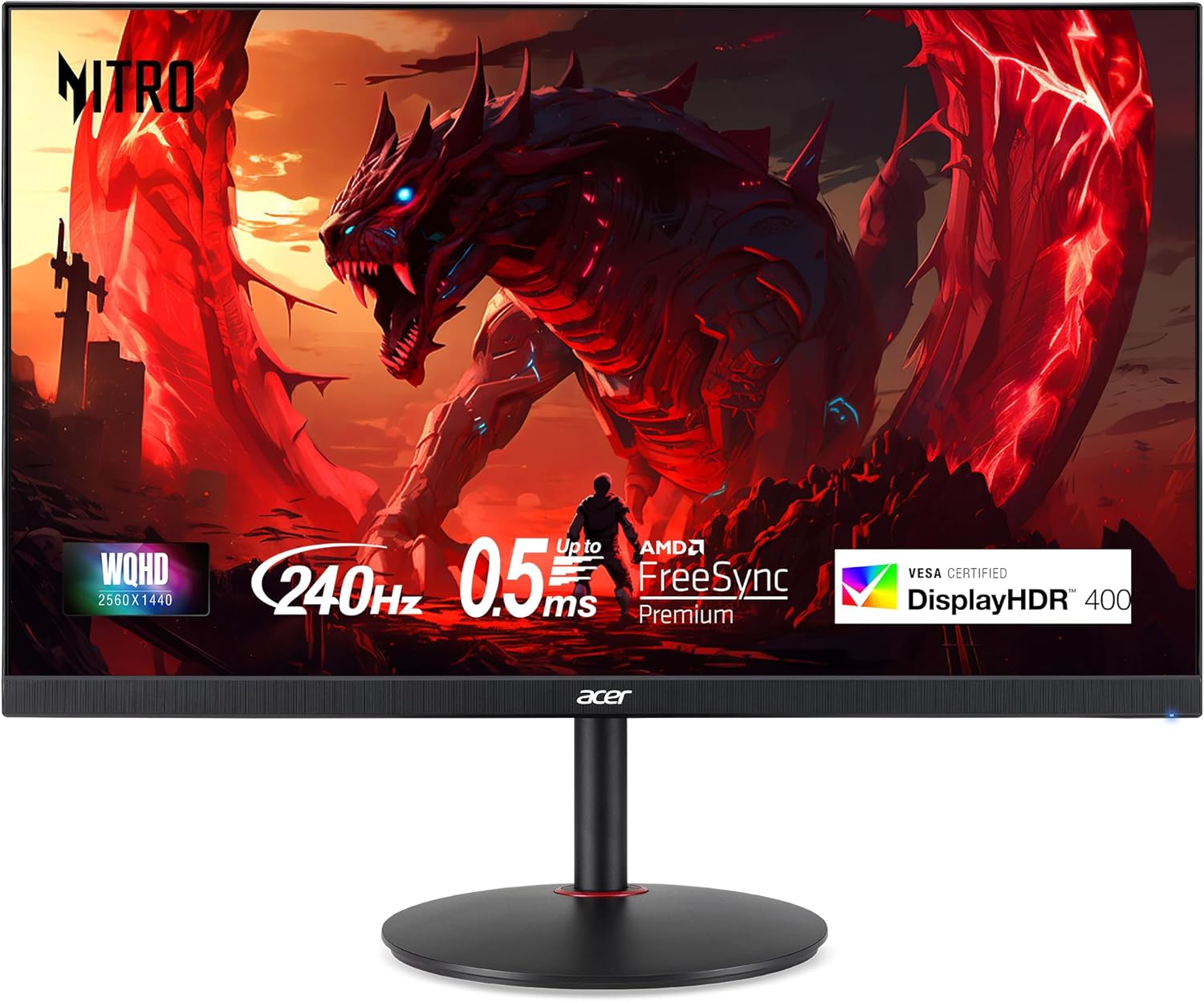 Acer 27" WQHD 240Hz 0.5ms AMD FreeSync Premium IPS Gaming Monitor (XV272U)