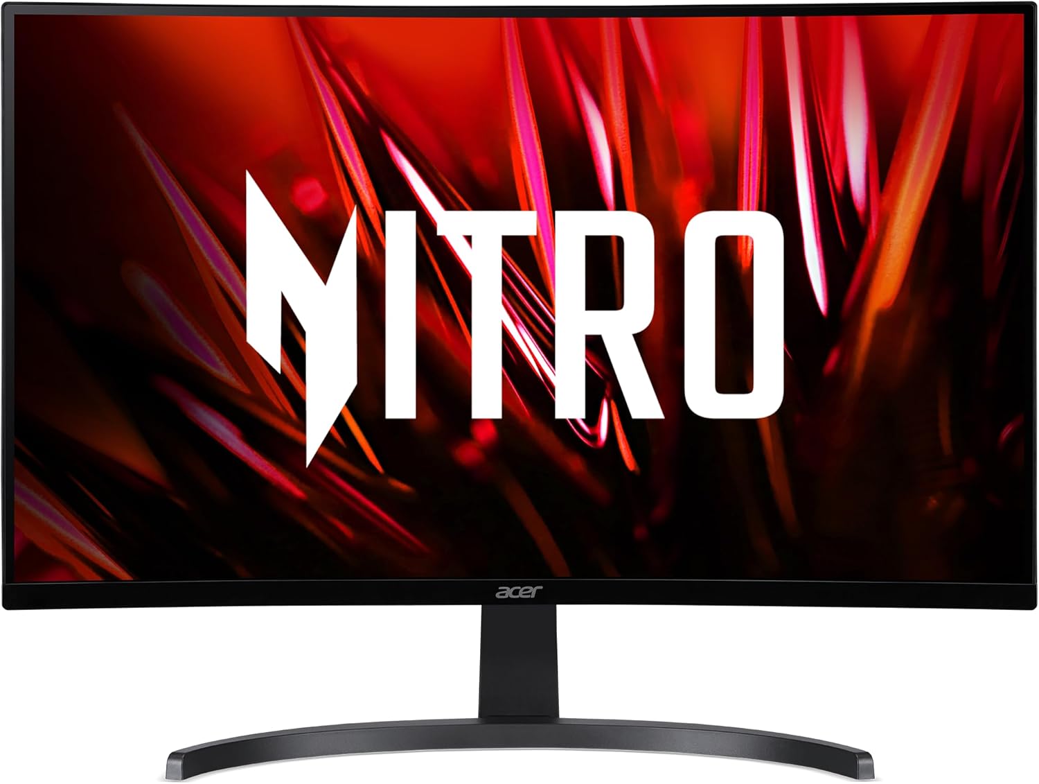 Acer Nitro 27" WQHD 2560 x 1440 1500R Curved PC Gaming Monitor | AMD FreeSync | 100Hz Refresh | 1ms VRB | Speakers | VESA Mountable | 1 x Display Port 1.2, 1 x HDMI 2.0 & 1 x HDMI 1.4 | ED273U Hbmiipx