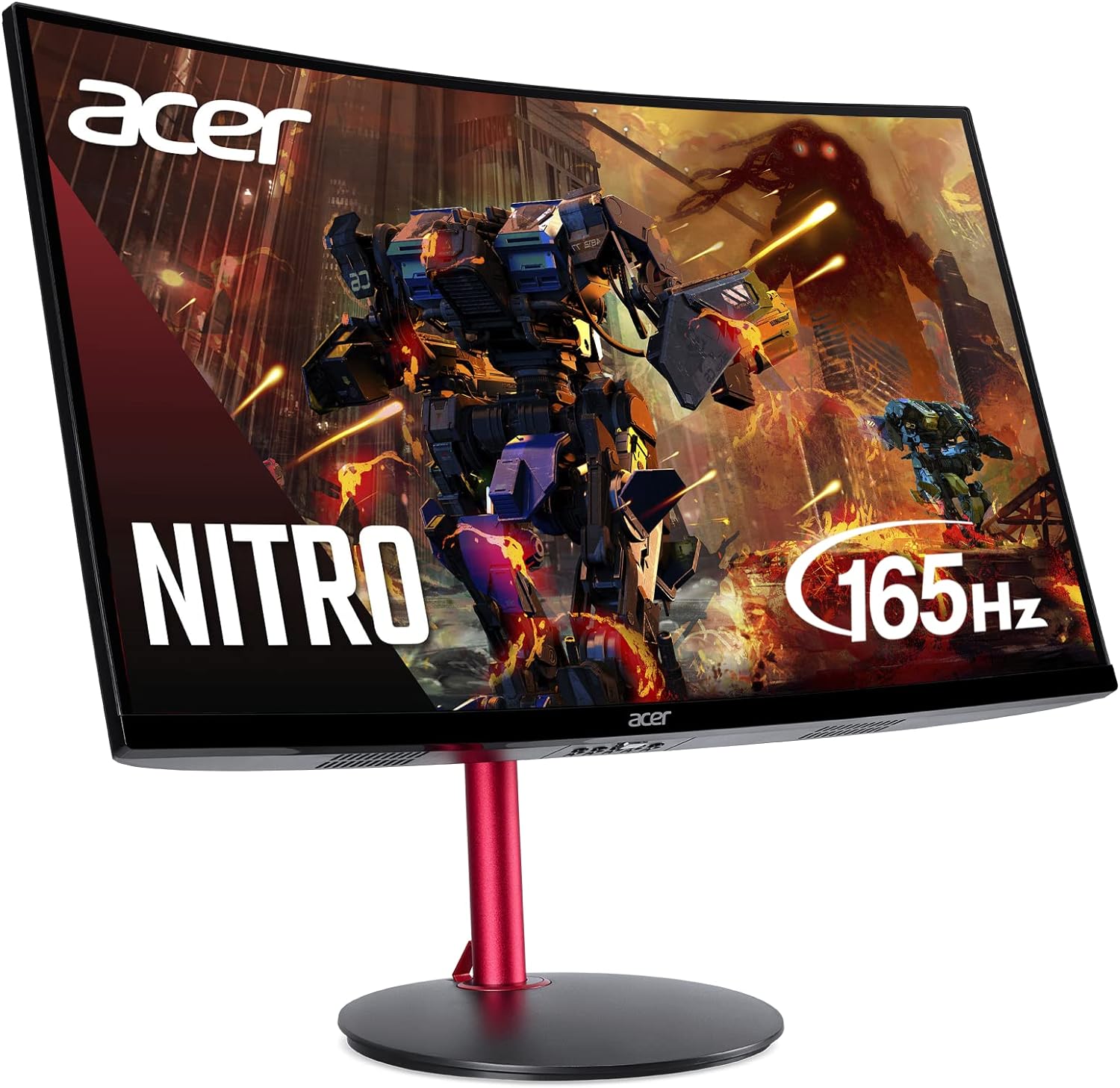 Acer Nitro 27" Full HD 1920 x 1080 1500R Curve PC Gaming Monitor | AMD FreeSync Premium | 165Hz Refresh | 1ms (VRB) | ZeroFrame Design | 1 x Display Port 1.4 & 2 x HDMI 2.0 Ports ED270R Mbmiiphx