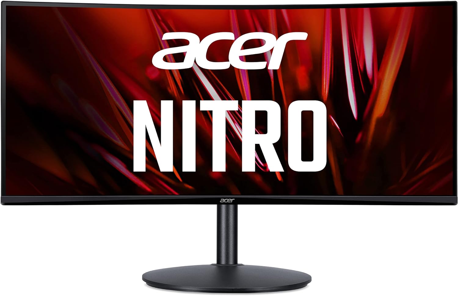 Acer Nitro 34" QHD 3440 x 1440 1500R Curved PC Gaming Monitor AMD FreeSync Premium 165Hz Refresh 1ms (VRB) ZeroFrame Design 2 x Display Port 1.4 & 2 x HDMI 2.0 Ports XZ342CU Sbmiipphx,Black