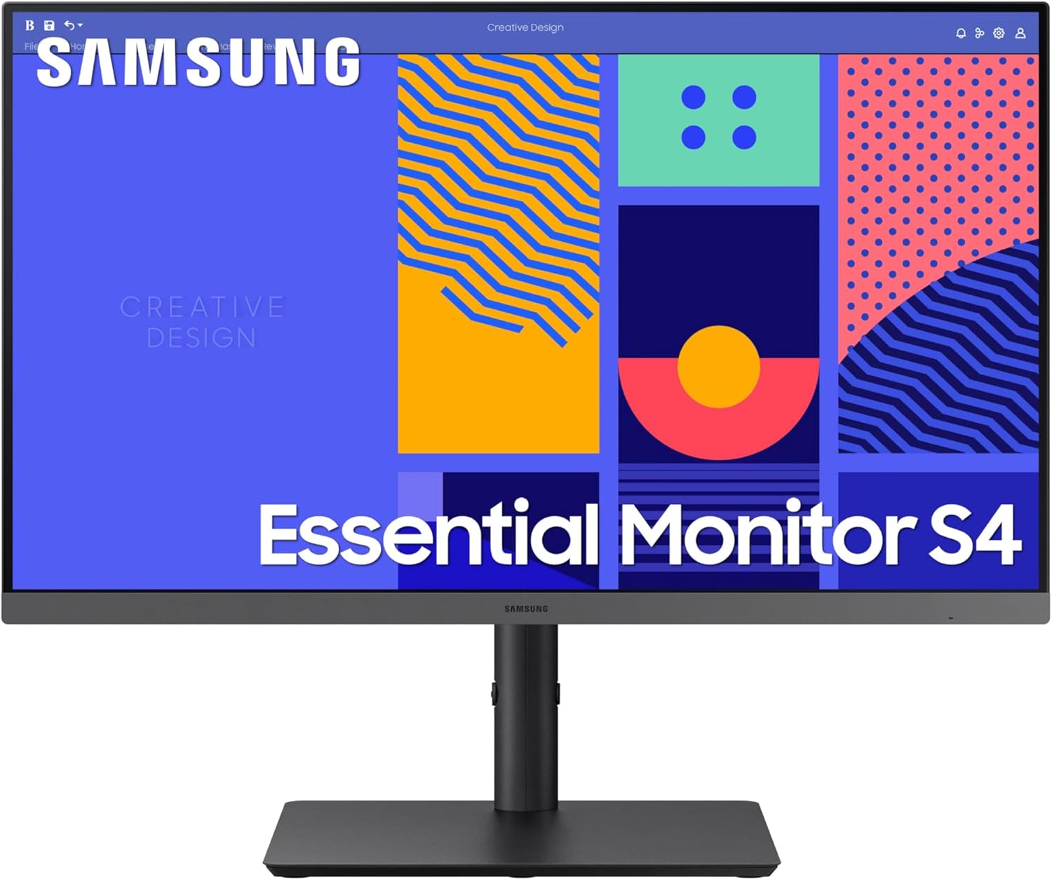 SAMSUNG 24-Inch S43GC Series Business Essential Computer Monitor, IPS Panel, Height Adjustable Stand, Triple Input, New DisplayPort, 100Hz, AMD FreeSync, Advanced Eye Care LS24C432GANXZA, 2024 