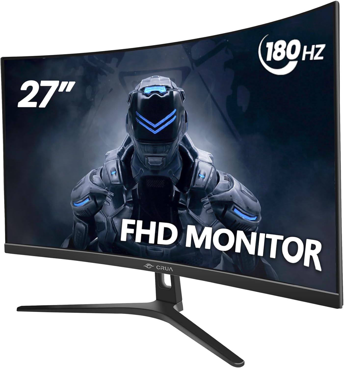 CRUA 27" 144Hz/180Hz Curved Gaming Monitor, FHD 1080P VA Screen 1800R Computer Monitors, 1ms(GTG) with FreeSync, Low Motion Blur, DP, HDMI, Support Wall Mount Install- Black 