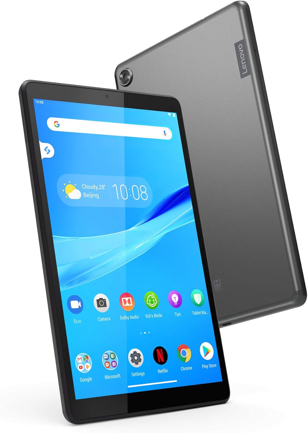 Lenovo Tab M8 Tablet, HD Android Tablet, Quad-Core Processor, 2GHz, 16GB Storage, Full Metal Cover, Long Battery Life, Android 9 Pie, Slate Black