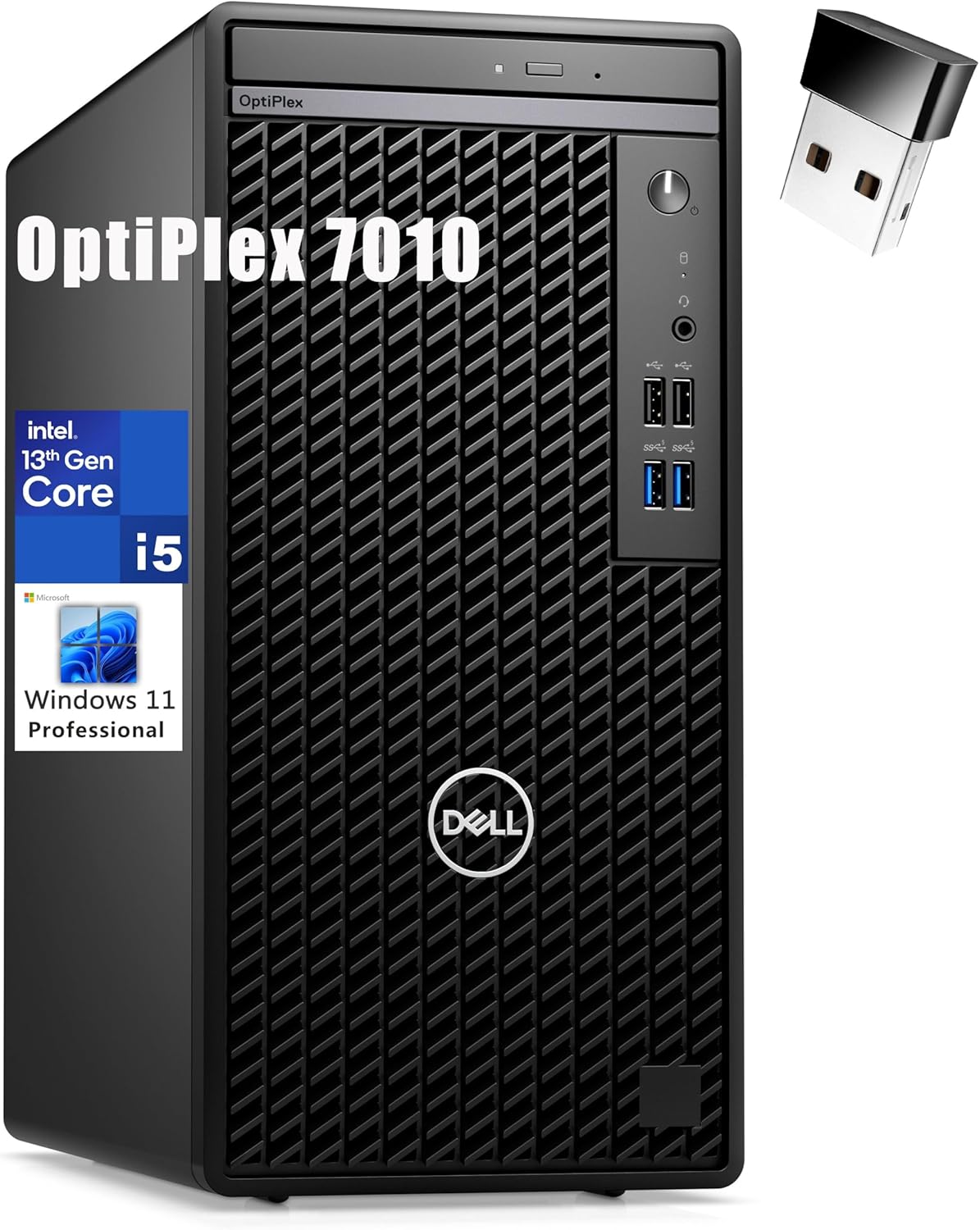 Dell OptiPlex 7010 Tower Business Desktop Computer, 13th Gen Intel 14-Core i5-13500 (Beat i7-12700), 16GB DDR4 RAM, 512GB PCIe SSD, DVDRW, WiFi Adapter, RJ-45, HDMI, Keyboard & Mouse, Windows 11 Pro 