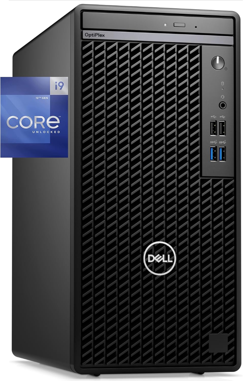 Dell OptiPlex 7010 Tower Computer, Intel i9-12900K, 32GB RAM, 1TB NVMe SSD, USB-C, DisplayPort, HDMI, WiFi, Bluetooth, DVDRW, Windows 11 Pro, Black Desktop 