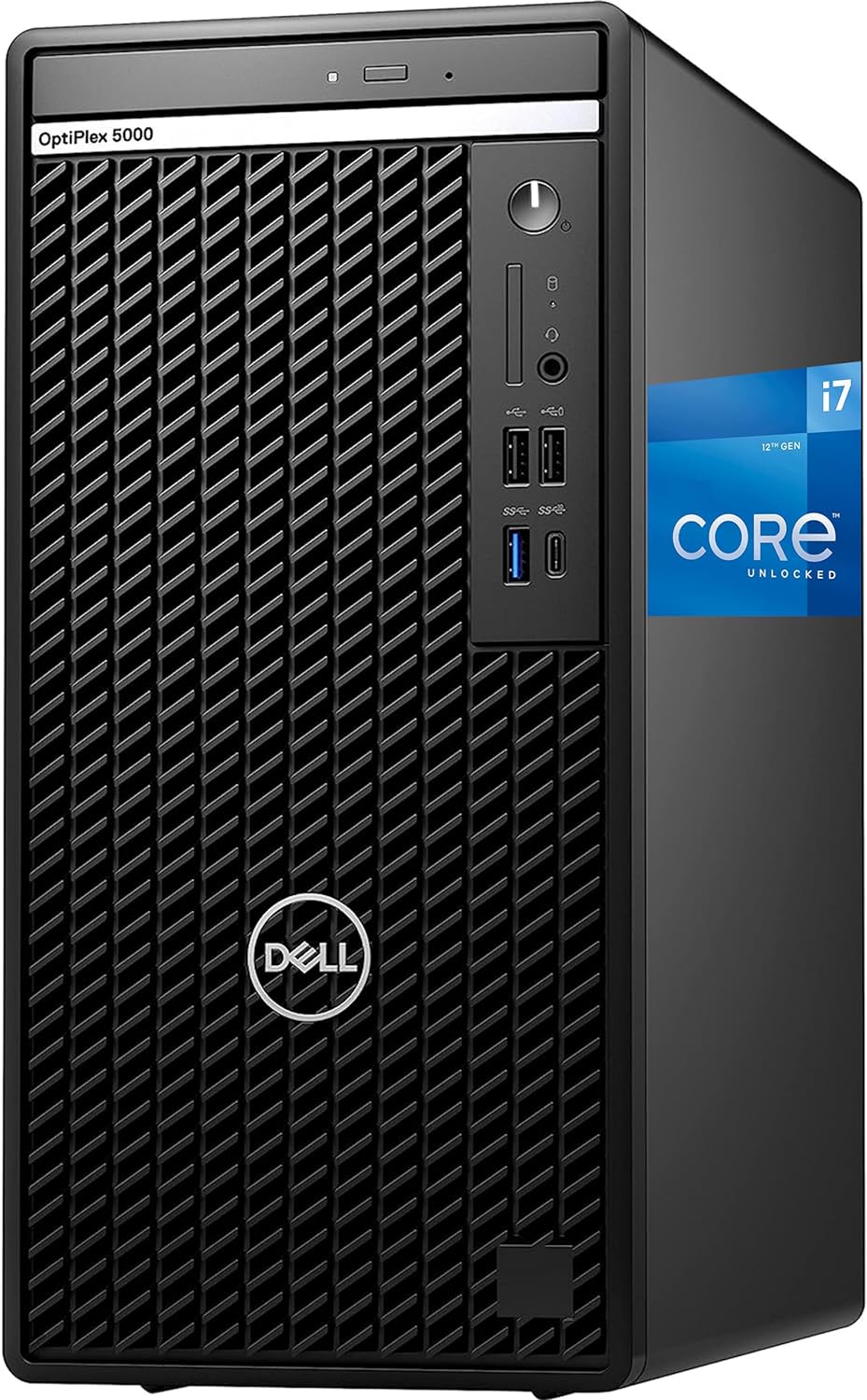 Dell 5000 Optiplex Desktop Computer - Intel i7-12700K, 64GB RAM, 2TB NVMe SSD, DisplayPort, HDMI, DVDRW, Wi-Fi, BT, USB-C 10GBps, Windows 11 Pro, Tower 