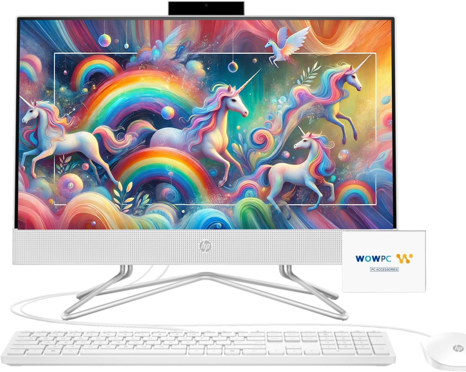 HP All-in-One Desktop Computer, 21.5" 1080P FHD Display, Intel Celeron Processor, Webcam, WiFi, HDMI, RJ-45, Wired Keyboard & Mouse, Windows 11 Pro (Windows 11 Pro, 32GB RAM | 1TB PCIe SSD) 