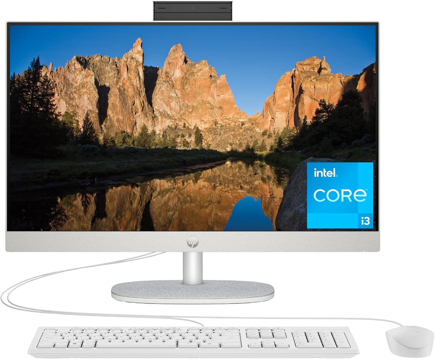 HP 23.8 inch All-in-One Desktop PC, FHD Display, Intel Core i3-N300, 8 GB RAM, 512 GB SSD, Intel UHD Graphics, Windows 11 Home, 24-cr0042 (2023) 