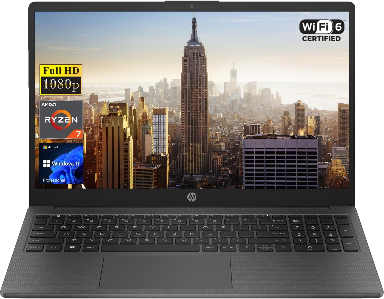 HP Newest 255 G10 15.6" FHD Business Laptop, AMD Ryzen 7 7730U, 32GB RAM, 1TB PCIe SSD, Numeric Keypad, Webcam, Wi-Fi 6, HDMI, Windows 11 Pro, Black 