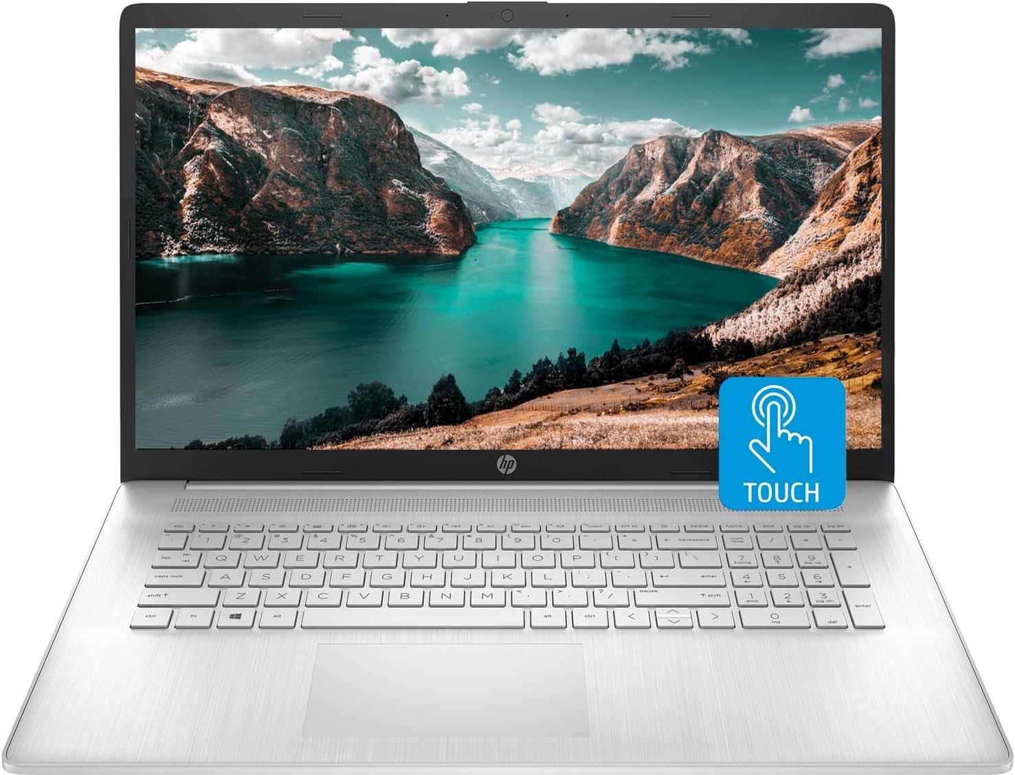 HP 17 Laptop, 17.3" HD+ Touchscreen Display, 12th Gen Intel Core i7-1255U, 64GB RAM, 2TB SSD, Webcam, HDMI, SuperSpeed USB Ports, Wi-Fi 6, Windows 11 Home, Silver