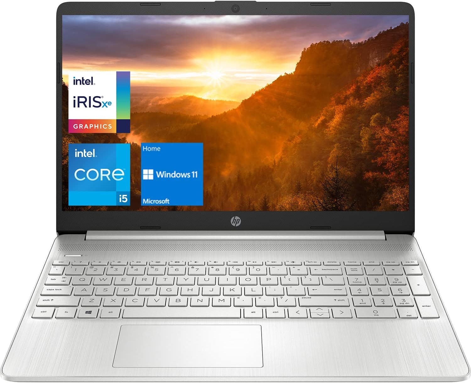 HP 15 Notebook Laptop, 15.6" Full HD Display, Intel Core i5-1135G7 Processor, 16GB DDR4 RAM, 512GB PCIe SSD, USB Type-C, Webcam, Wi-Fi, Windows 11 Home, Silver