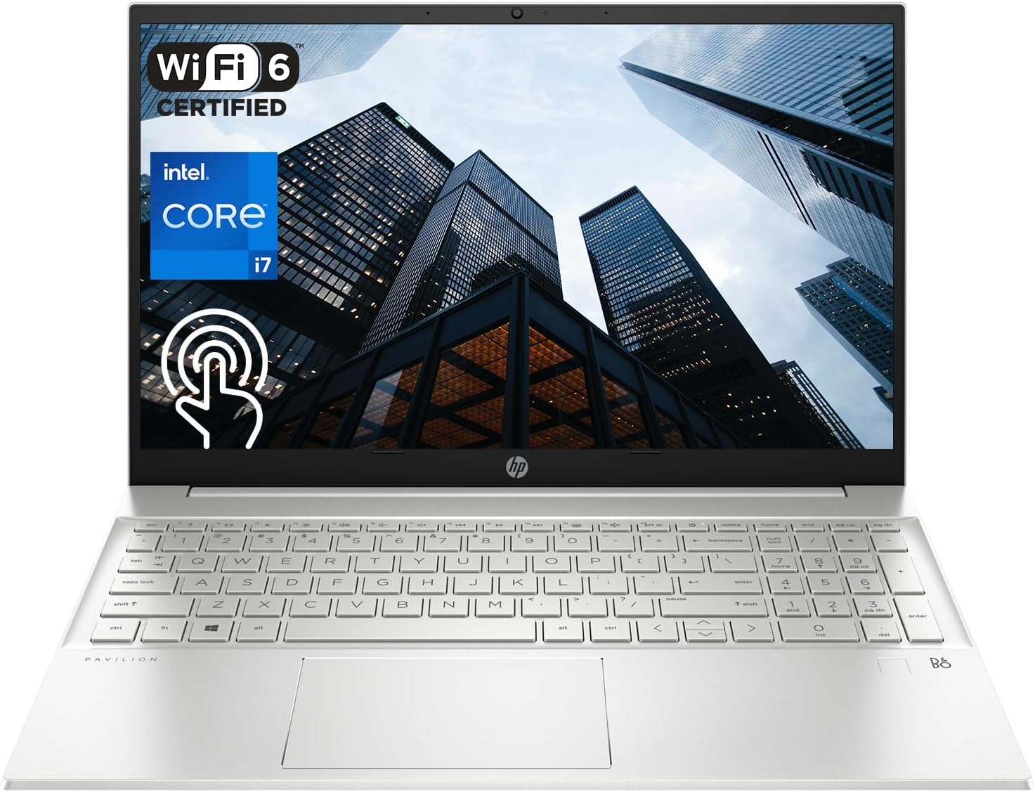 HP 2024 Latest Pavilion Business Laptop, 15.6" FHD Touchscreen, 13th Gen Intel Core i7-1355U, 32GB RAM, 1TB PCIe SSD, Webcam, FP Reader, Backlit KB, Wi-Fi 6, Windows 11 Pro, Silver 