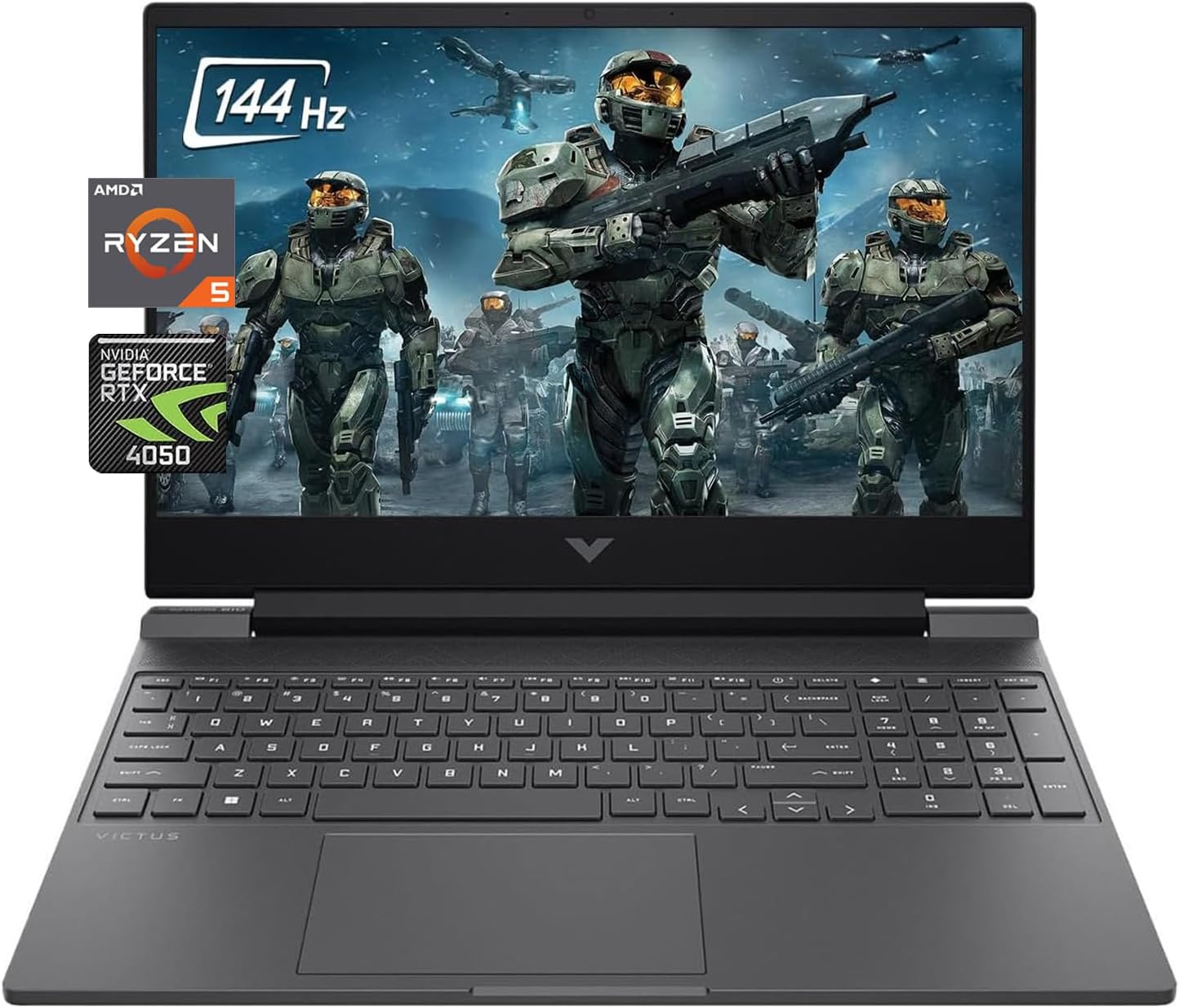 HP Victus Gaming Laptop, 15.6" FHD 144Hz Display, AMD Ryzen 5 8645HS, 32GB DDR5 RAM, 1TB SSD, NVIDIA GeForce RTX 4050 (6GB GDDR6), HDMI, Webcam, Backlit Keyboard, Wi-Fi 6, Windows 11 Home, Mica Silver