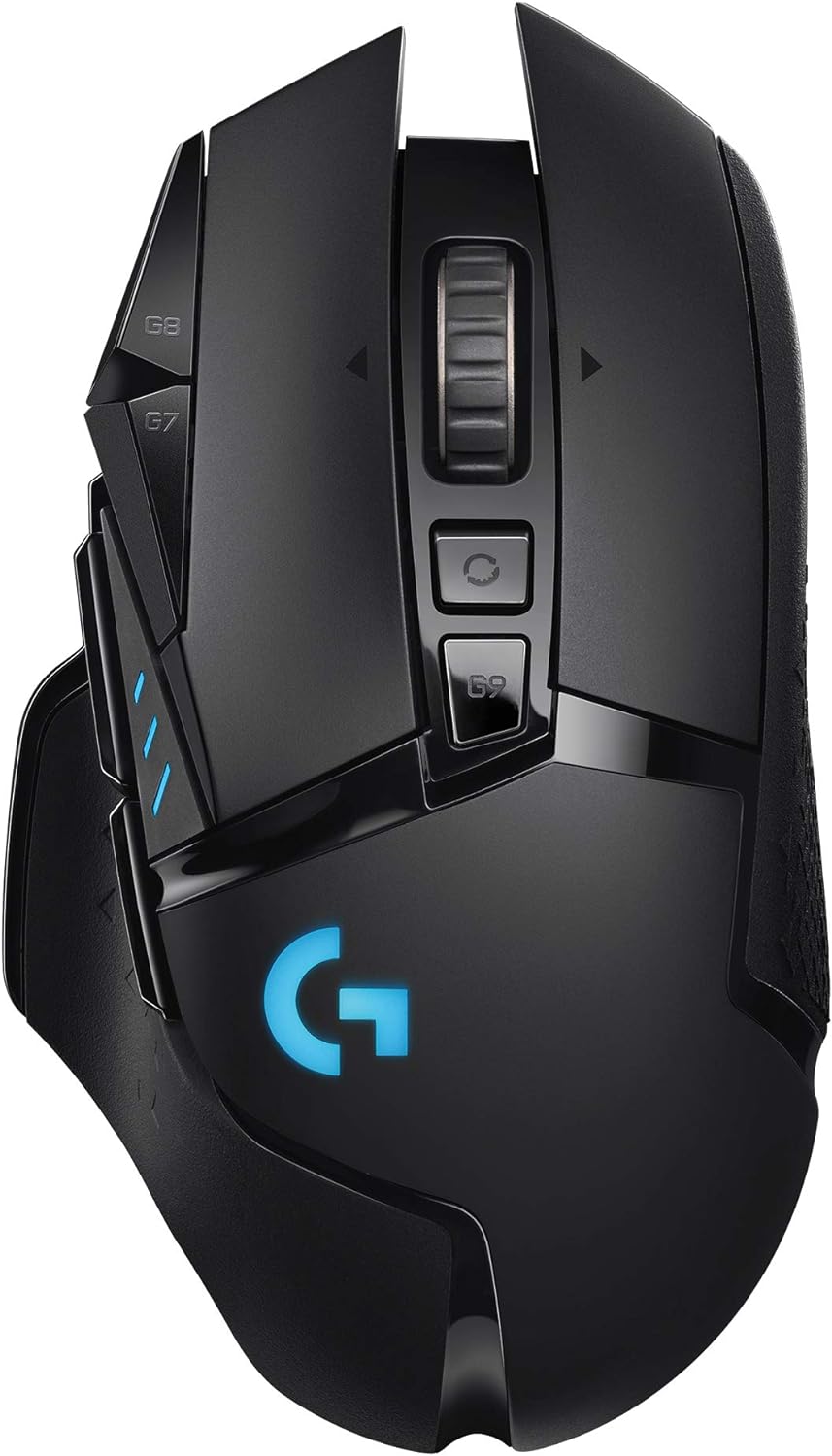 Logitech G502 Lightspeed Wireless Gaming Mouse with Hero 25K Sensor, PowerPlay Compatible, Tunable Weights and Lightsync RGB - Black 