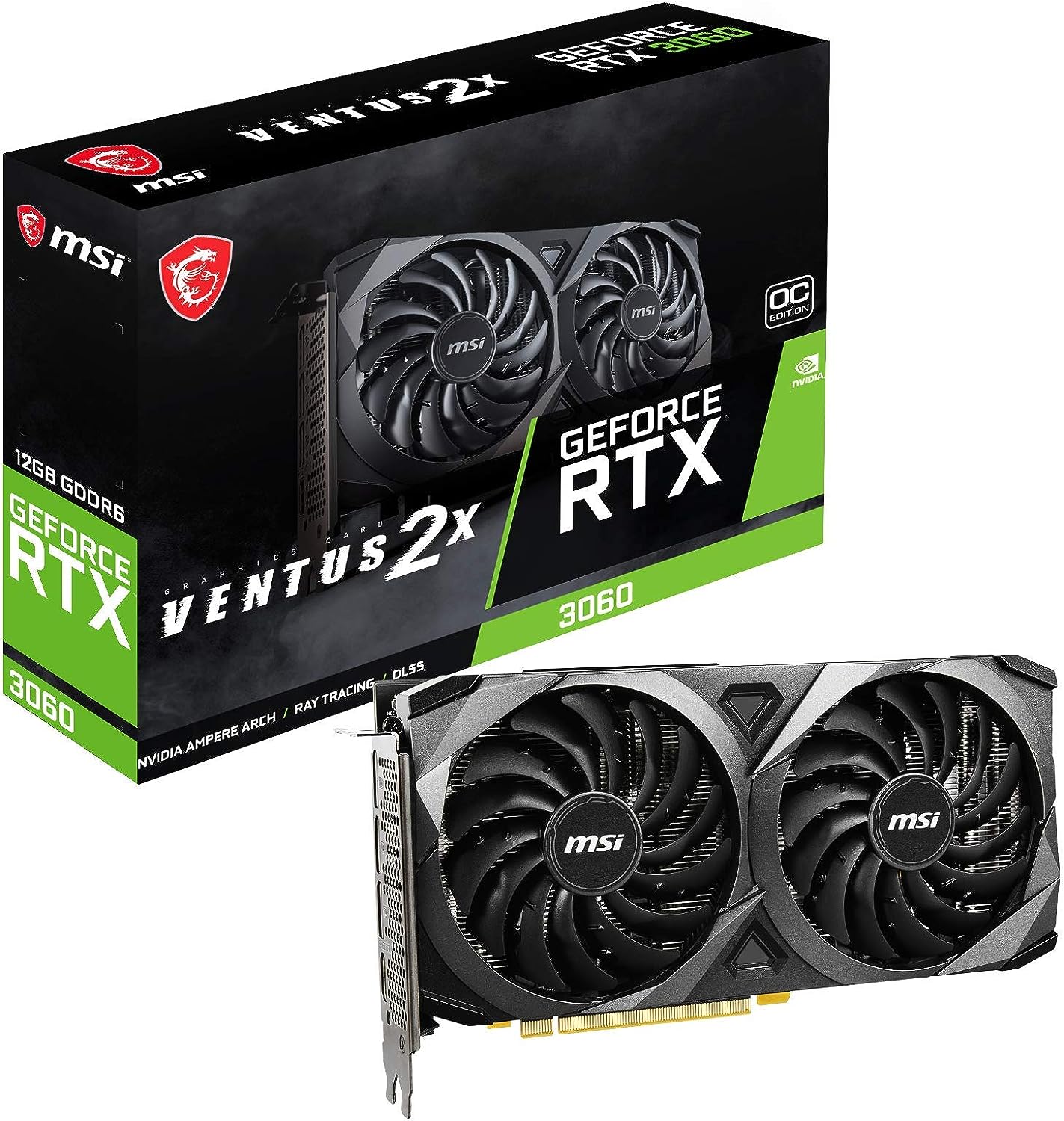 MSI Gaming GeForce RTX 3060 12GB 15 Gbps GDRR6 192-Bit HDMI/DP PCIe 4 Torx Twin Fan Ampere OC Graphics Card 