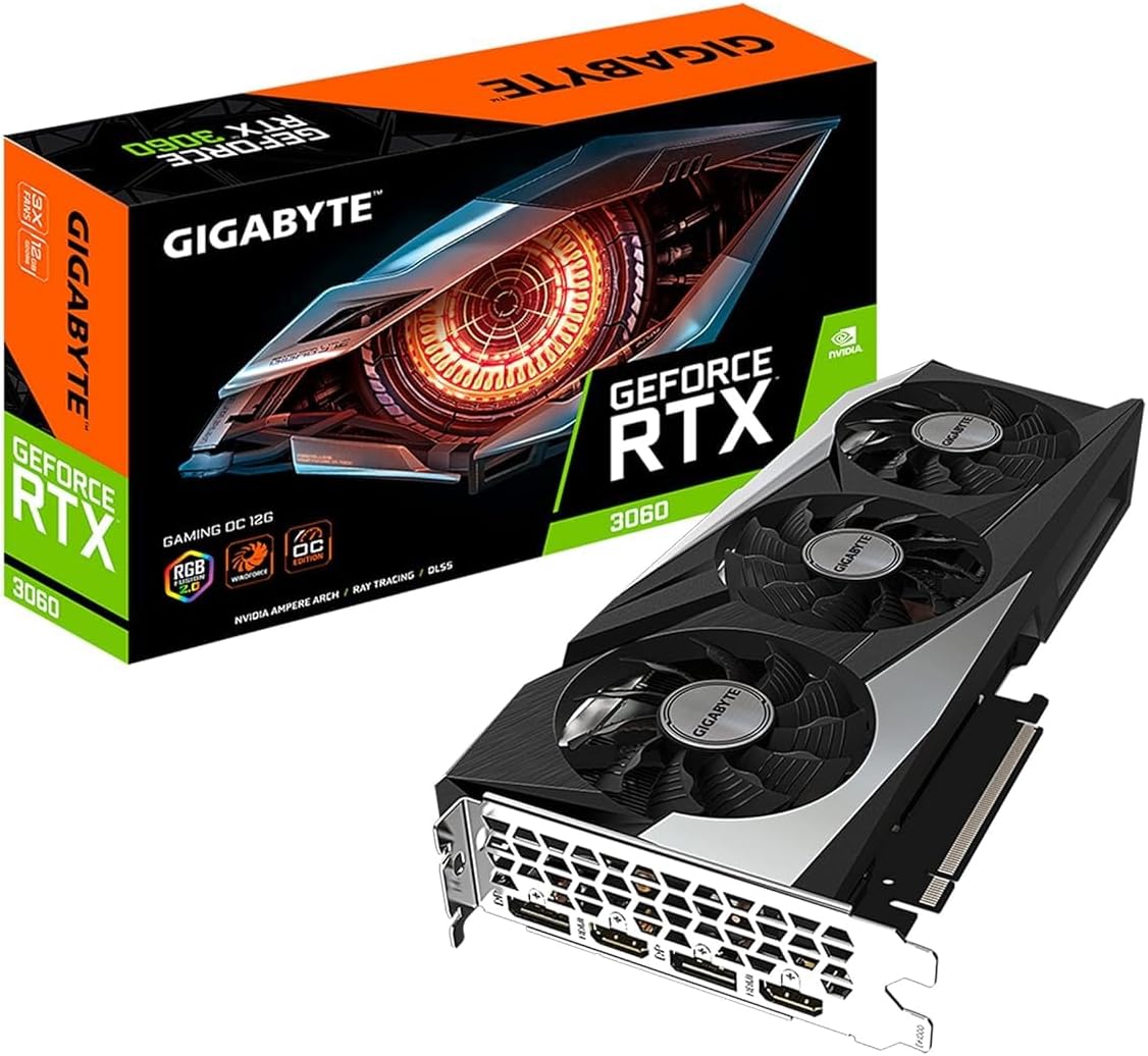 GIGABYTE GeForce RTX 3060 Gaming OC 12G (REV2.0) Graphics Card, 3X WINDFORCE Fans, 12GB 192-bit GDDR6, GV-N3060GAMING OC-12GD Video Card 