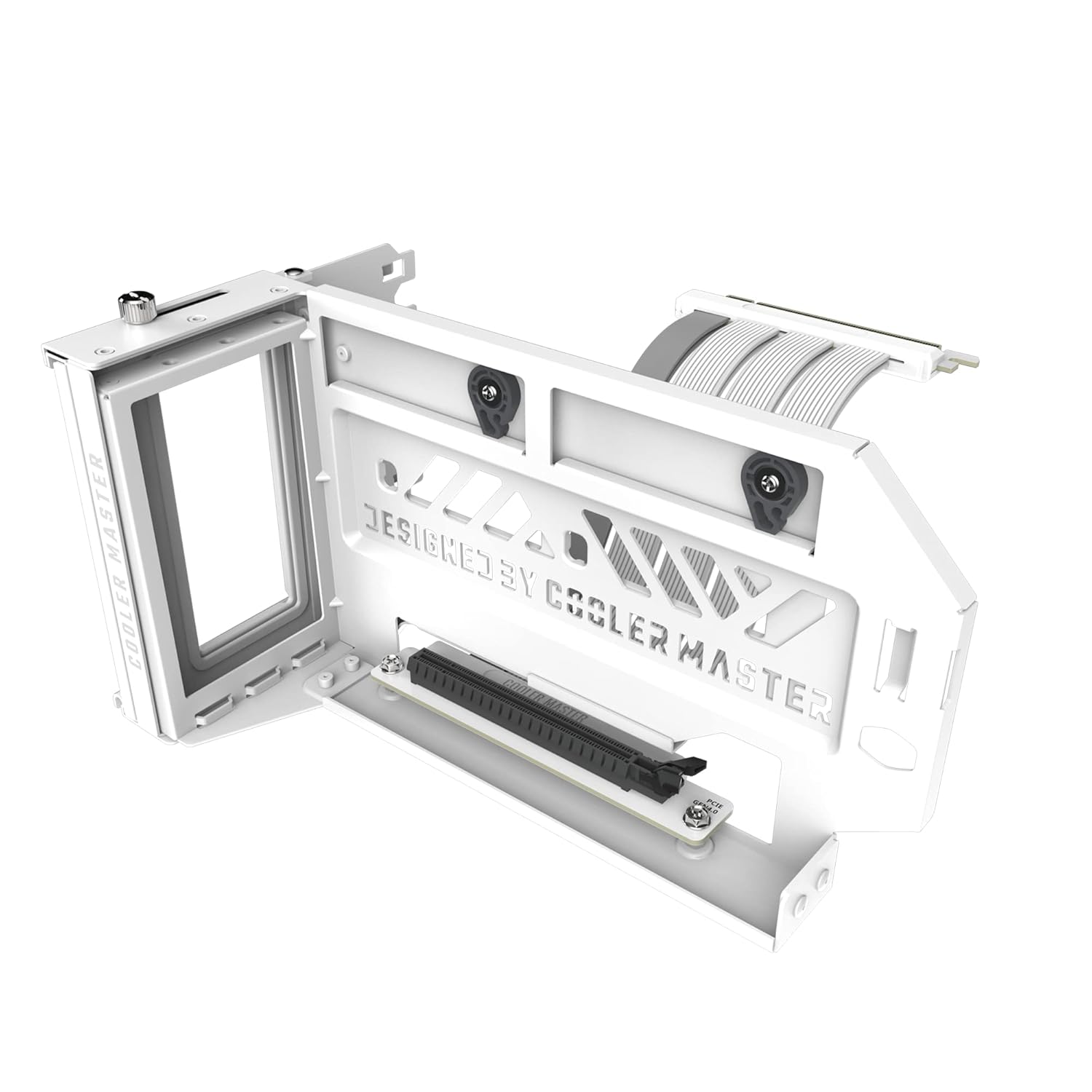 Cooler Master MasterAccessory Vertical GPU Card Holder Kit V3 White, Premium Riser Cable PCI-E 4.0 x16-165mm, PCIe 3.0 Compatible, Adjustable Length for E-ATX|ATX|Micro ATX Case (MCA-U000R-WFVK03)