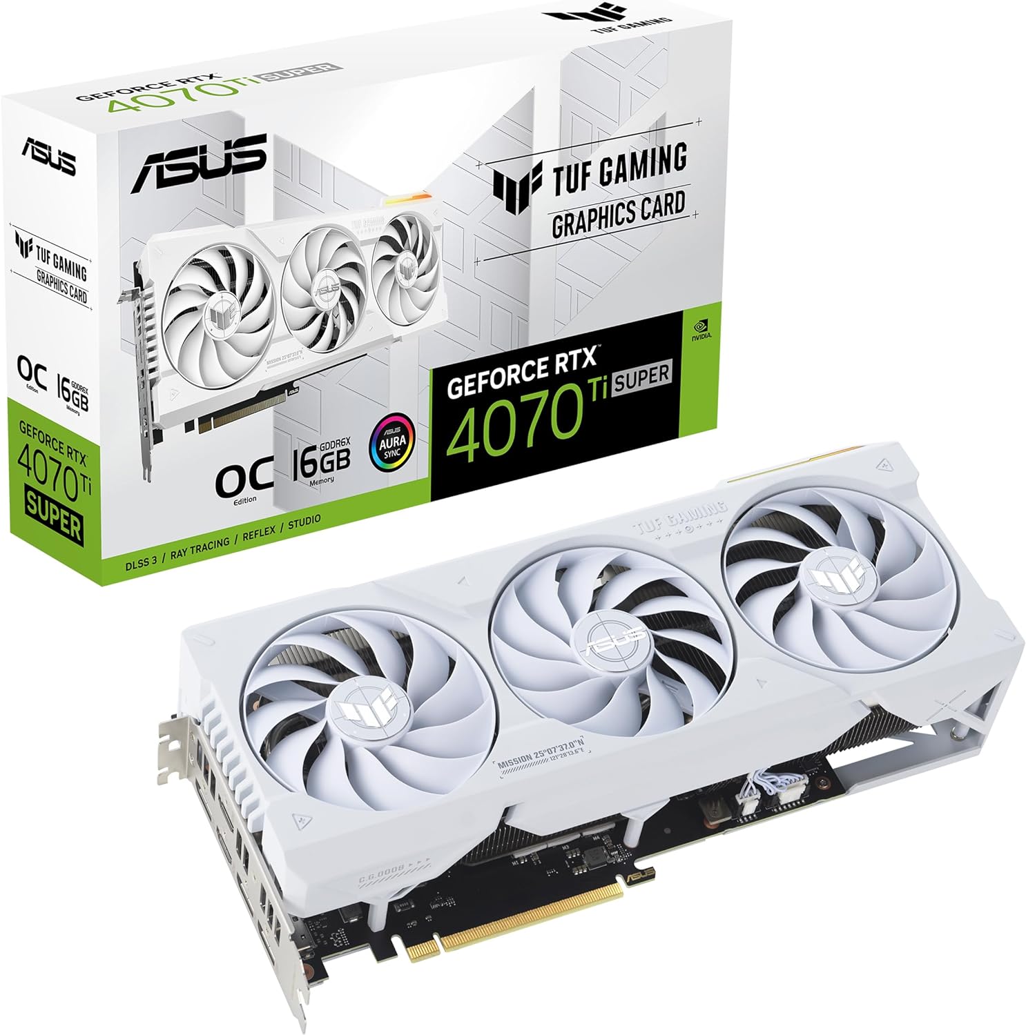 ASUS TUF Gaming NVIDIA GeForce RTX™ 4070 Ti Super White OC Edition Gaming Graphics Card (PCIe 4.0, 16GB GDDR6X, HDMI 2.1a, DisplayPort 1.4a)