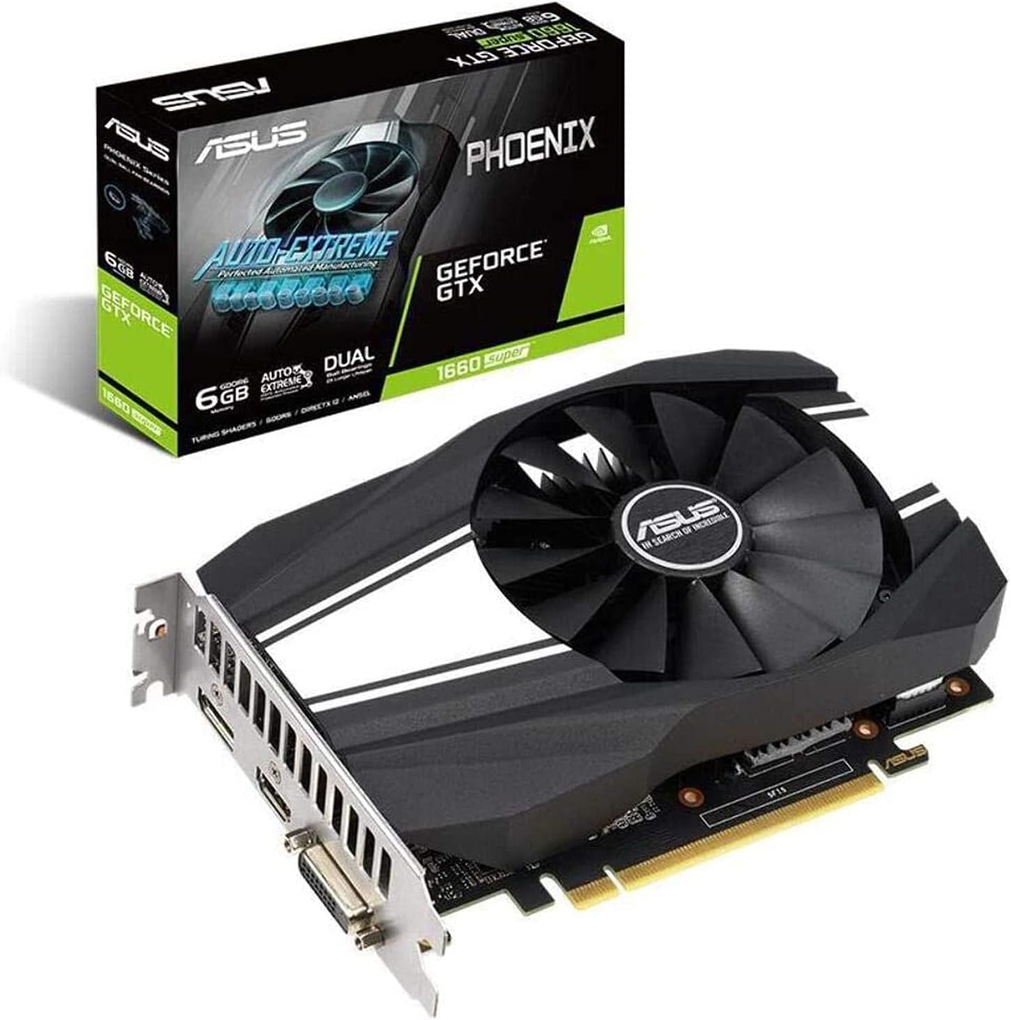 ASUS GeForce GTX 1660 Super Overclocked 6GB Phoenix Fan Edition HDMI DP DVI Graphics Card (PH-GTX1660S-O6G)