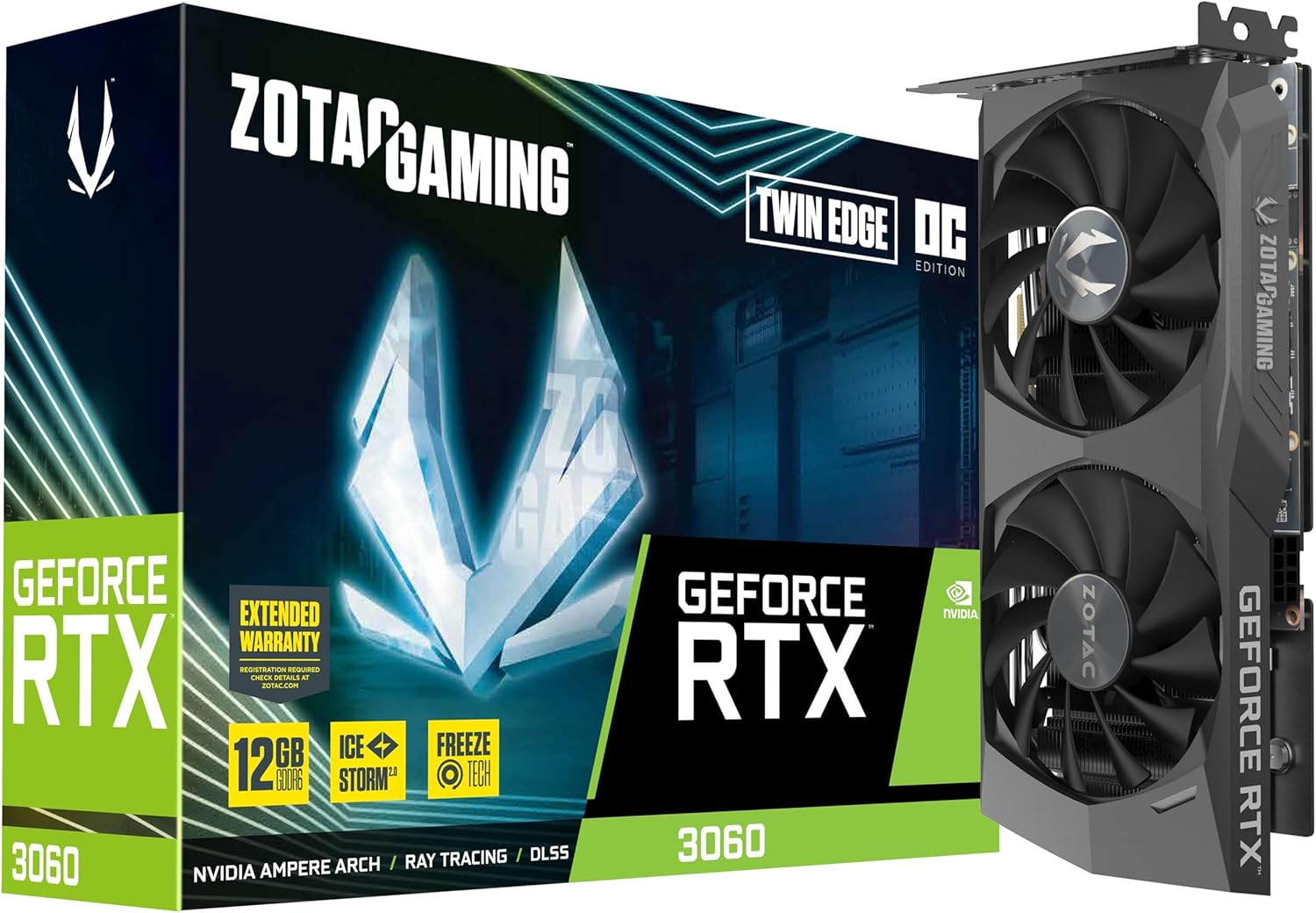 Zotac VGA RTX3060 Twin Edge OC 12G (GDDR6, HDMI 2.1, 3xDP 1.4a) (RTX 3060 Twin Edge OC)