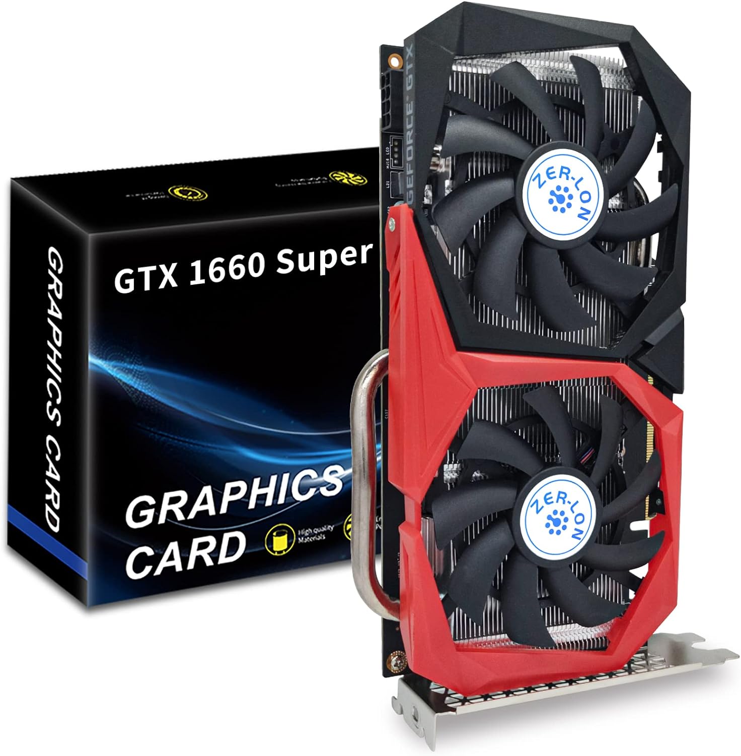 GeForce GTX 1660 Super 6GB Graphics Cards, GDRR6 192Bit PCIE 3.0X16 Computer Gaming Gpu, Dual Freeze Fans Video Card with HDMI/DP/DVI Ports Support 4K and 8K HD