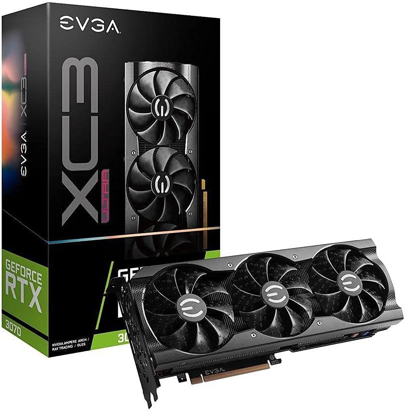 EVGA GeForce RTX 3070 XC3 Ultra Gaming, 08G-P5-3755-KL, 8GB GDDR6, iCX3 Cooling, ARGB LED, Metal Backplate, LHR (Renewed)