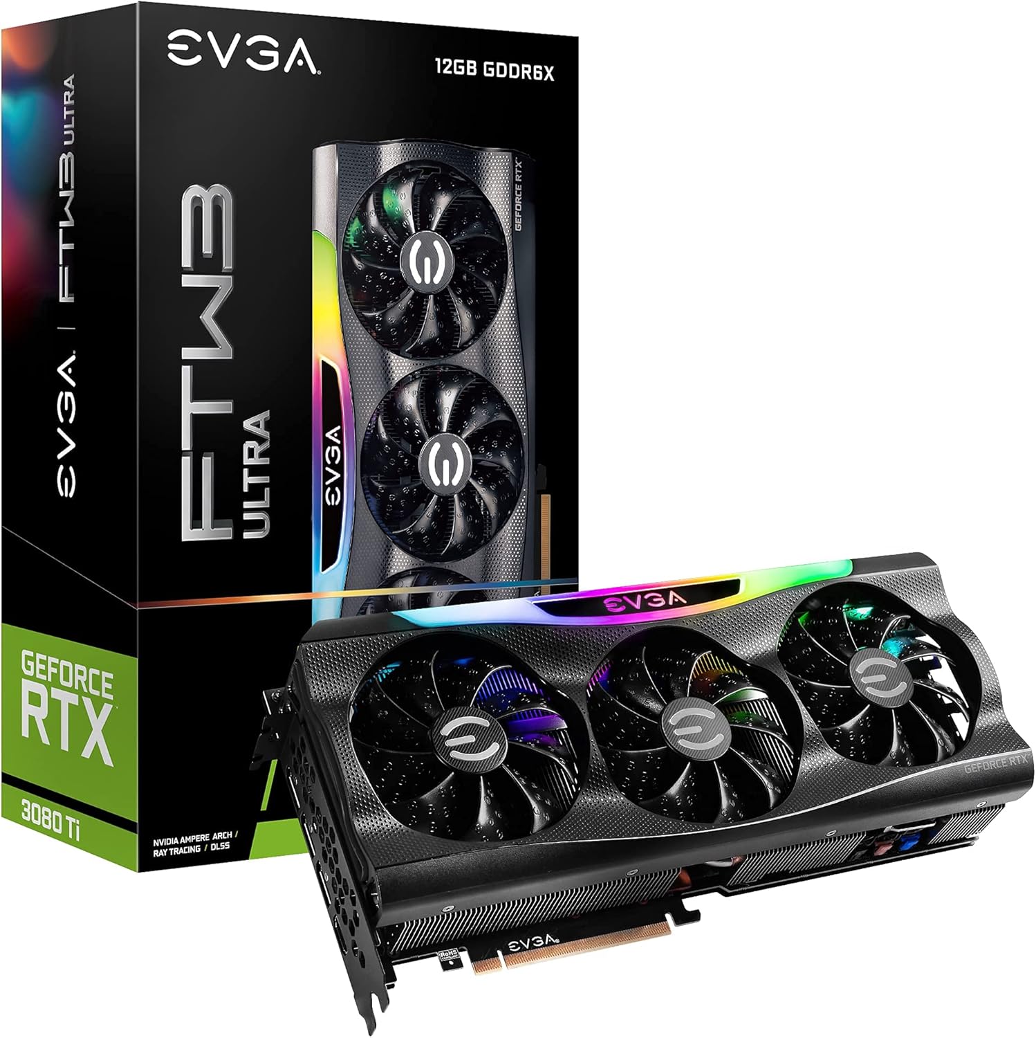 EVGA GeForce RTX 3080 Ti FTW3 Ultra Gaming, 12G-P5-3967-KR, 12GB GDDR6X, iCX3 Technology, ARGB LED, Metal Backplate (Renewed) 