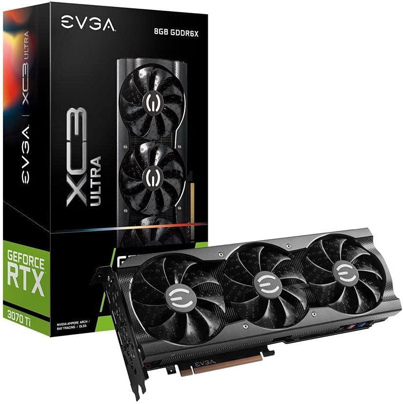 EVGA GeForce RTX 3070 Ti XC3 Ultra Gaming, 08G-P5-3785-KL, 8GB GDDR6X, iCX3 Cooling, ARGB LED, Metal Backplate