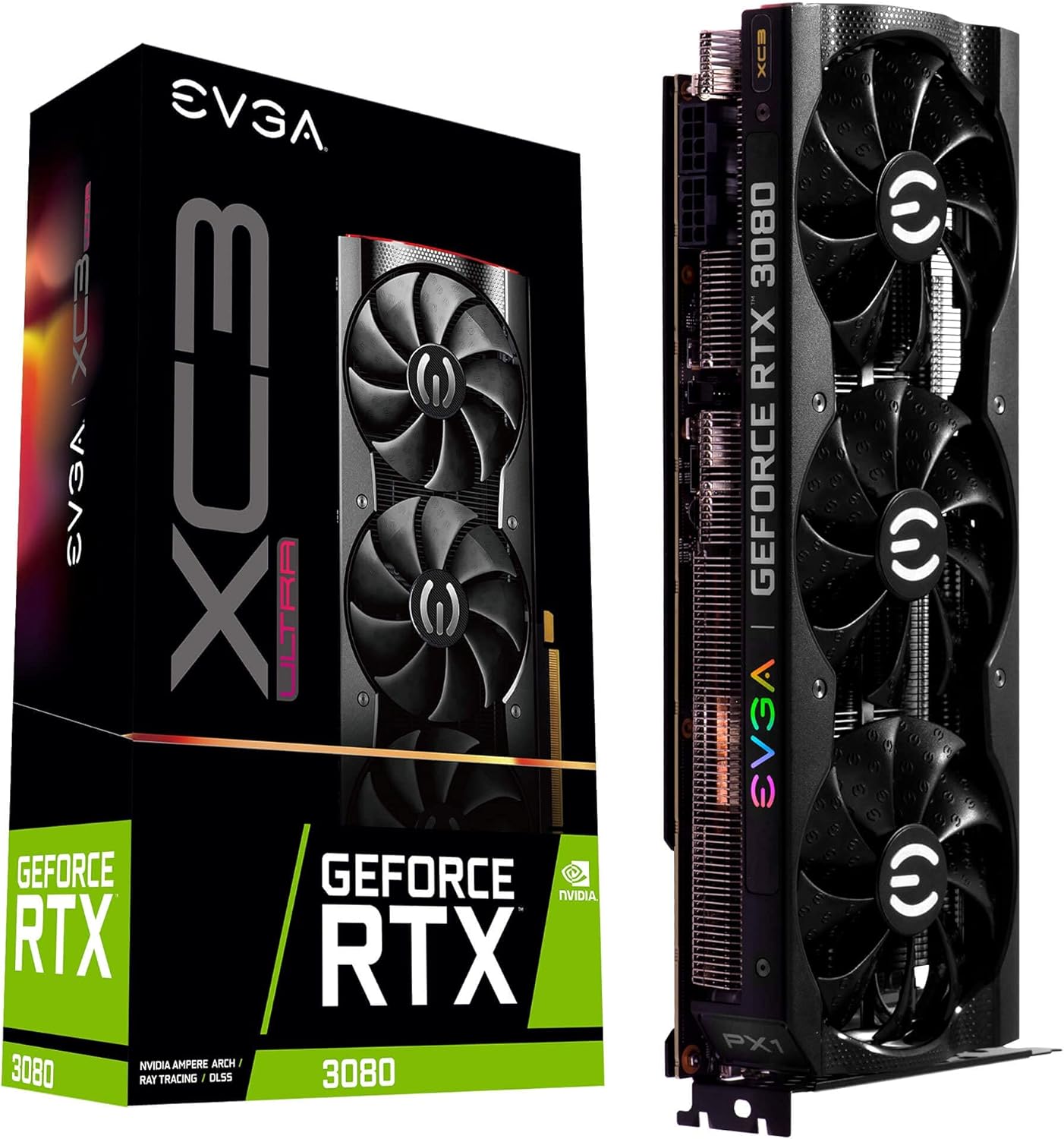 EVGA 10G-P5-3885-KR GeForce RTX 3080 XC3 ULTRA GAMING, 10GB GDDR6X, iCX3 Cooling, ARGB LED, Metal Backplate (Renewed) 