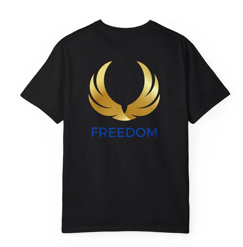 Freedom Unisex Garment-Dyed T-Shirt - Inspirational Wings Design 