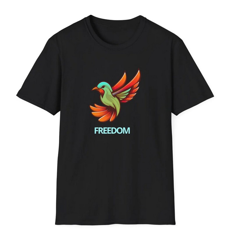 Freedom Hummingbird T-Shirt, Unisex Graphic Tee for Nature Lovers, Eco-Friendly Gift, Inspirational Wear, Casual Wear for Everyday 