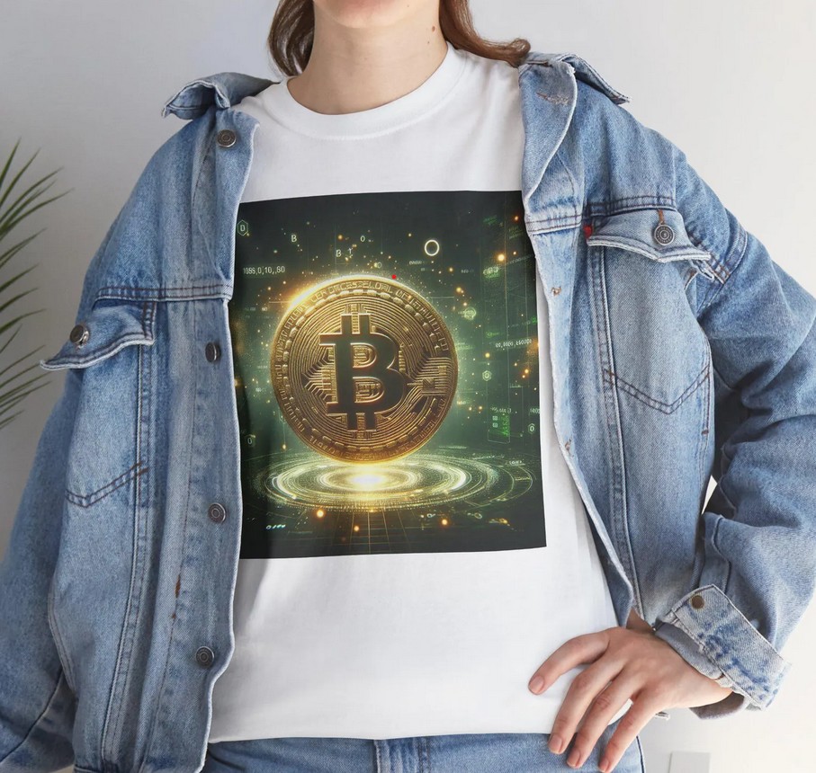 Bitcoin Unisex Heavy Cotton Tee, Cryptocurrency T-Shirt for Crypto Enthusiasts, Casual Streetwear, Gifts for Tech Lovers, Perfect for