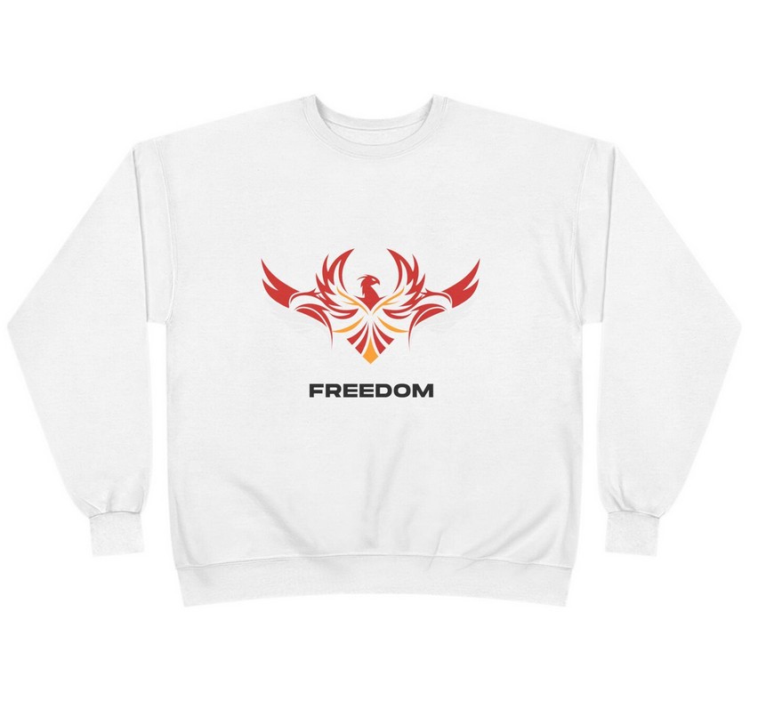 Freedom Wings Eco-Friendly Crewneck Sweatshirt for All, Comfortable Wear, Great for Casual Days, Independence Day, Gift Idea