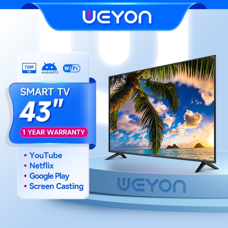 WEYON ทีวี 43 นิ้ว Android LED Smart TV  แอนดรอย สมาร์ททีวี YouTube/WiFi