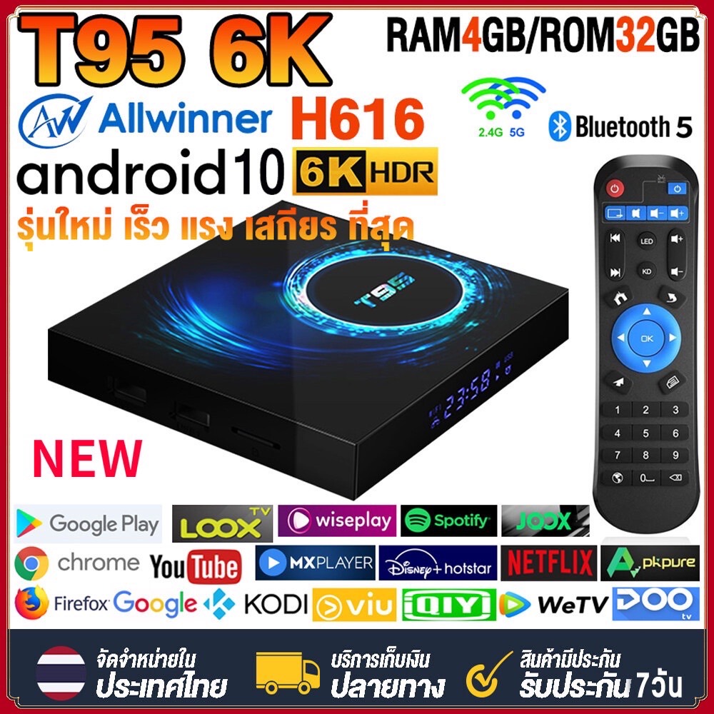 New T95 กล่องแอนดรอยด์ Android box 2023 HD กล่องแอนดรอยด์ทีวี 3D MXQ PRO กล่องทีวี WIFI กล่องแอนดรอยด์ทีวี 10.0