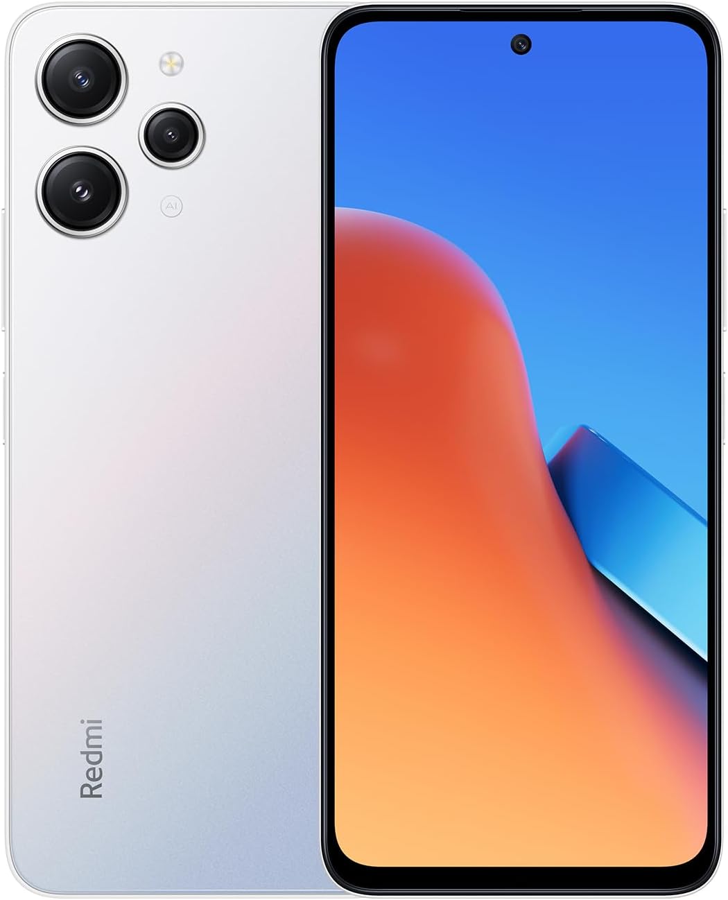 Xiaomi Redmi 12 4G LTE (128GB + 8GB) Factory Global Unlocked 6.79" 50mp Triple Camera (Tmobile Mint Tello Global) + Extra (w/Fast 51W Dual USB Car Charger) (Polar Silver Global ROM) 